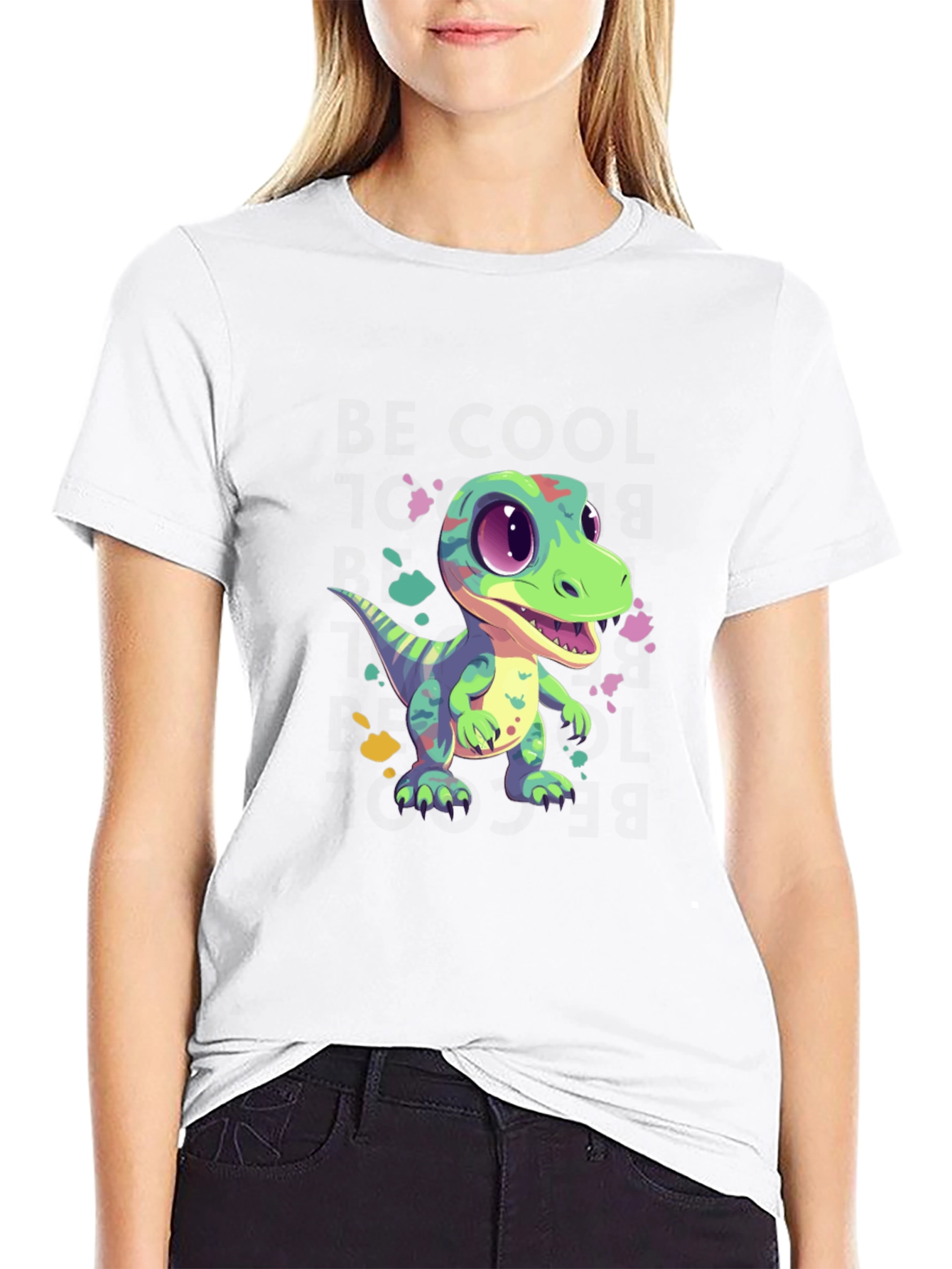 Cartoon Dinosaur Graphic Tee