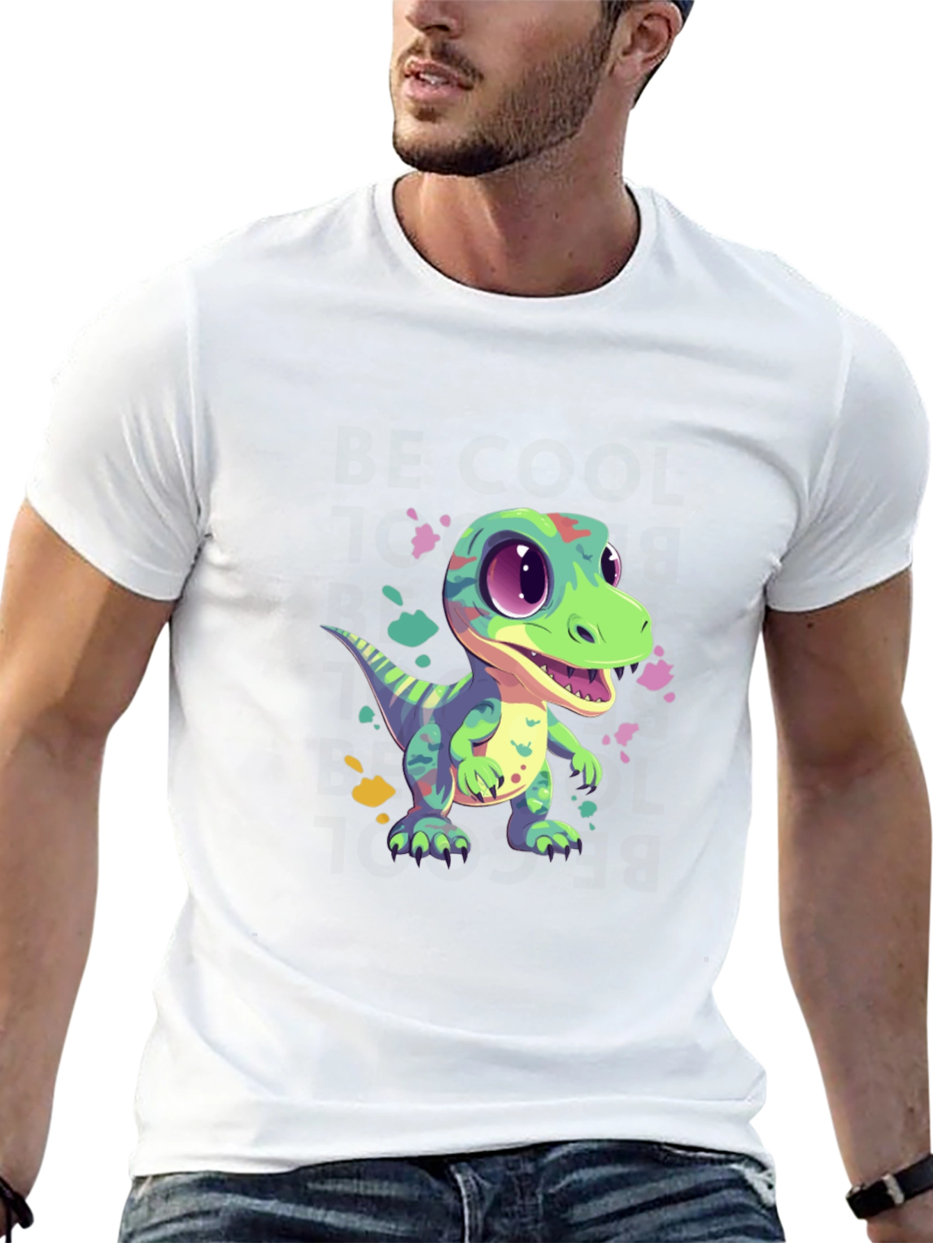Cartoon Dinosaur Graphic Tee