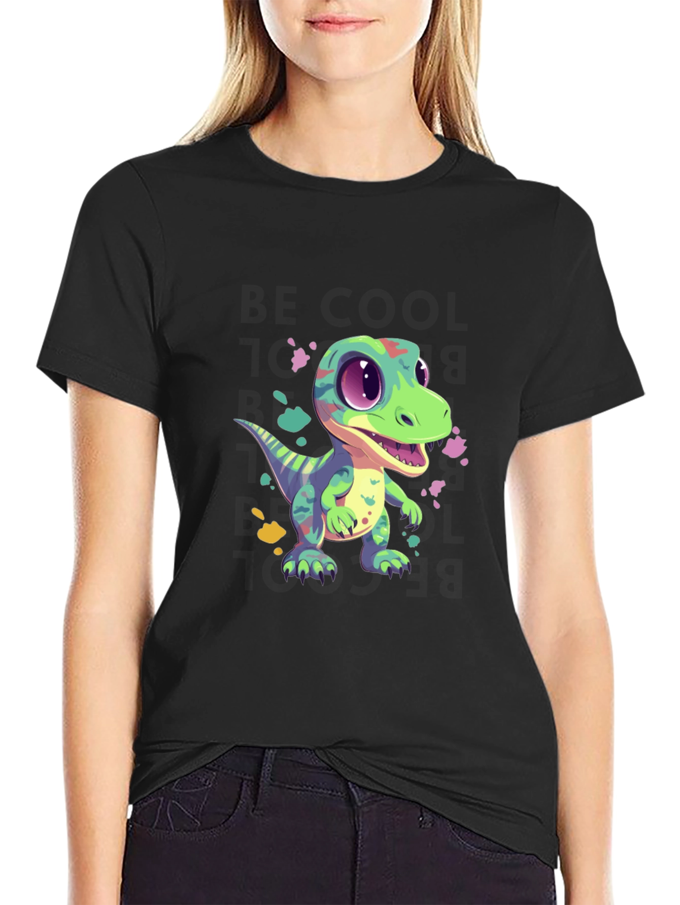 Cartoon Dinosaur Graphic Tee