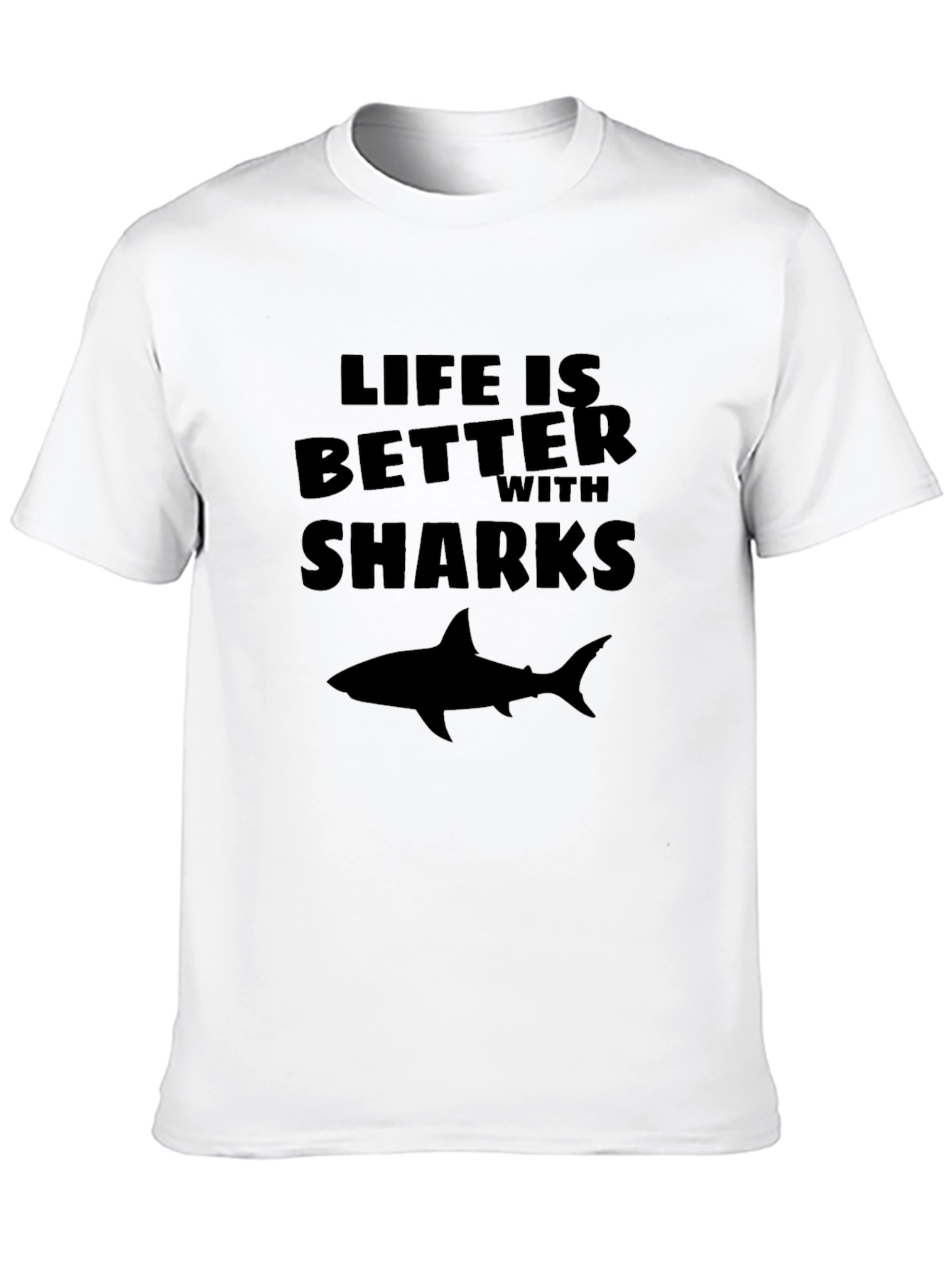 Life is Better with Sharks Black Graphic Tee