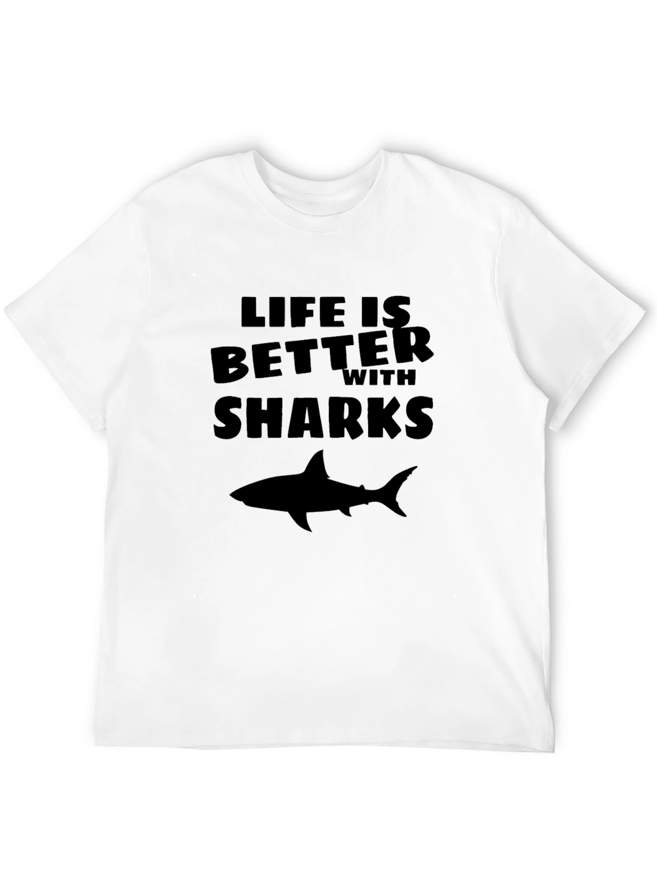 Life is Better with Sharks Black Graphic Tee