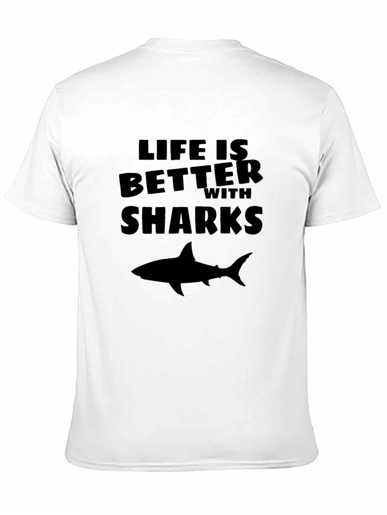 Life is Better with Sharks Black Graphic Tee