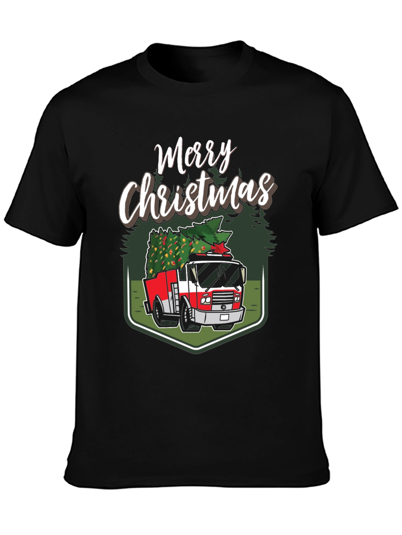 Merry Christmas Fire Truck T-Shirt