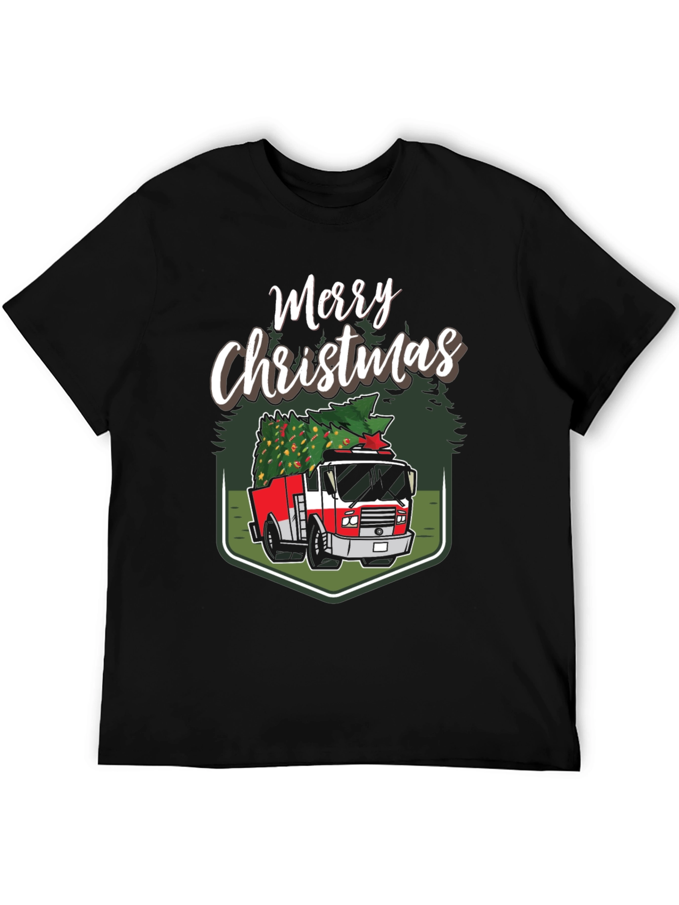 Merry Christmas Fire Truck T-Shirt
