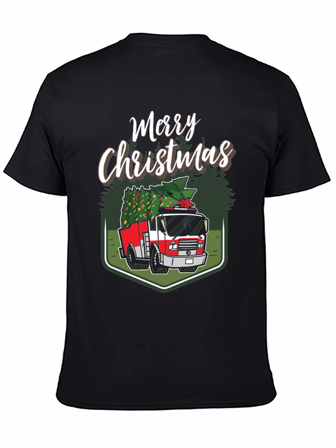 Merry Christmas Fire Truck T-Shirt