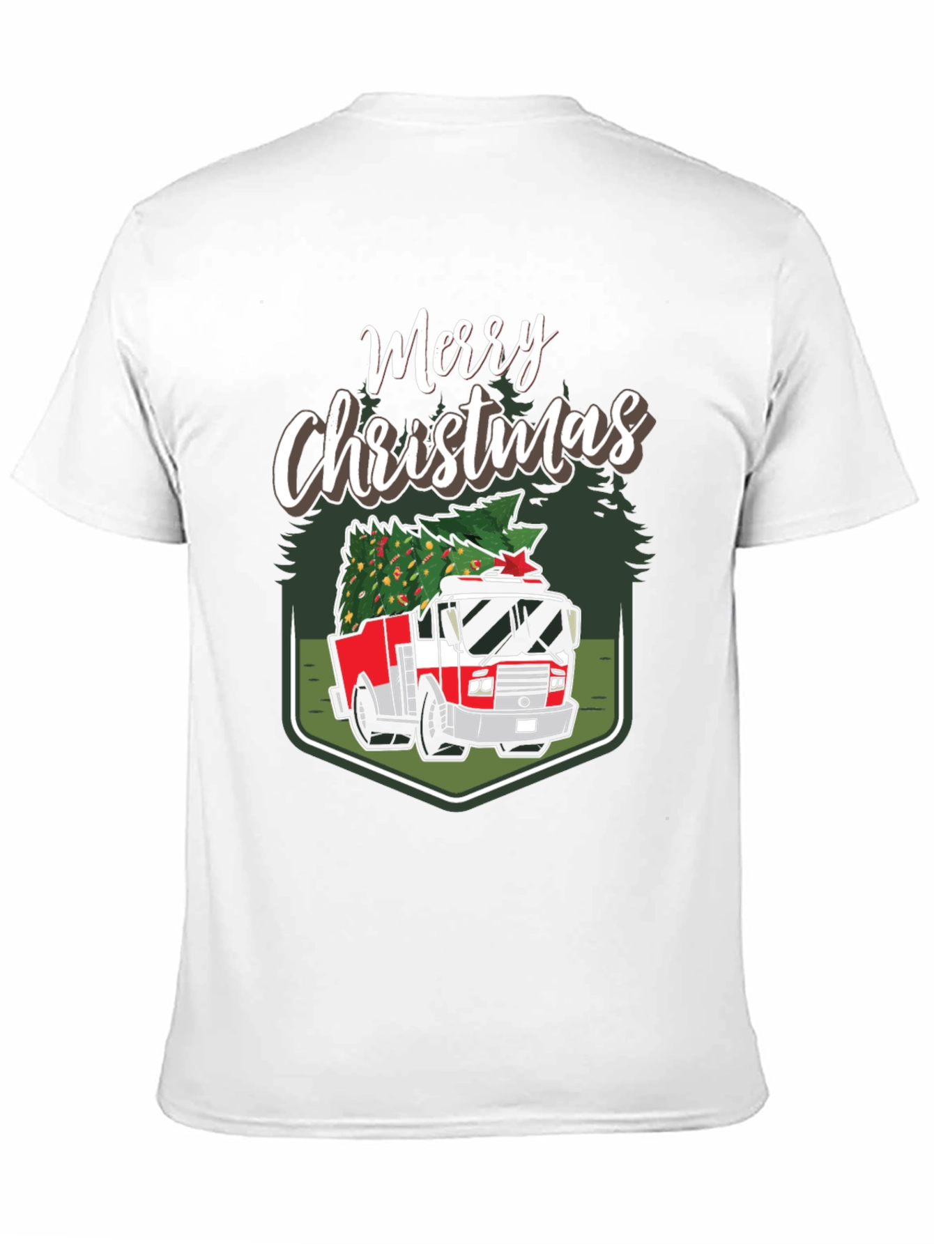 Merry Christmas Fire Truck T-Shirt