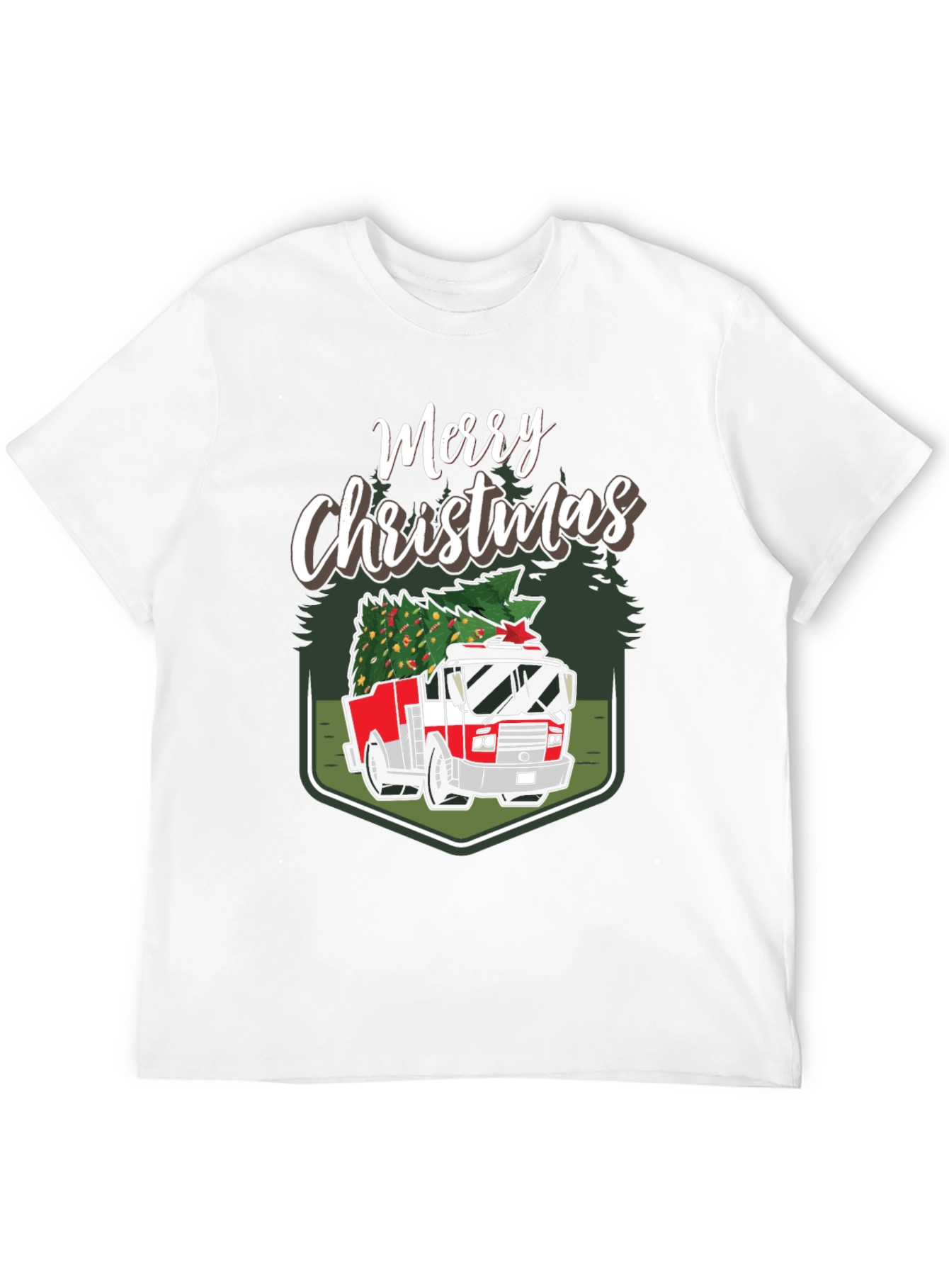 Merry Christmas Fire Truck T-Shirt