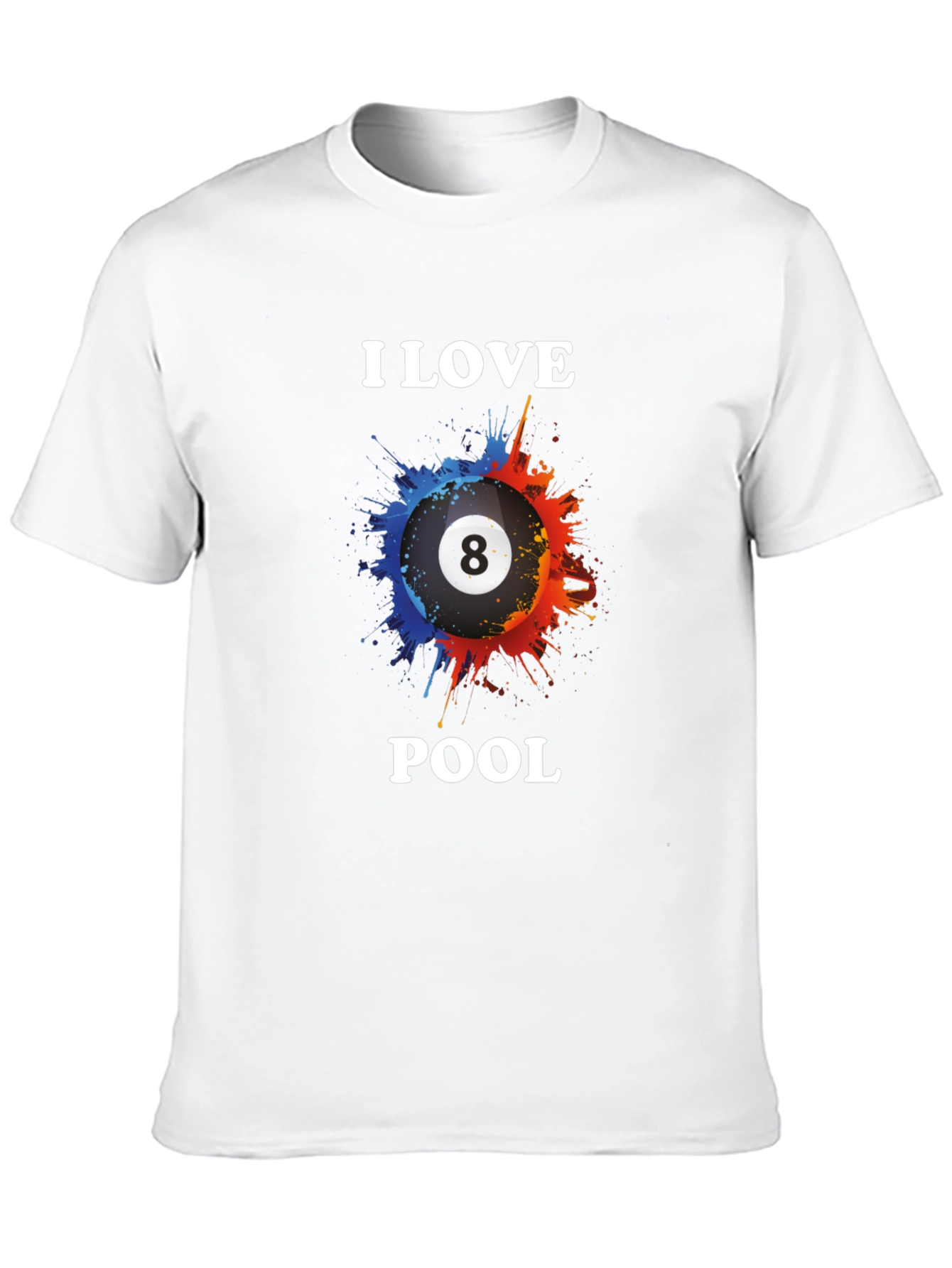 I Love Pool Graphic Tee - Billiards Fan T-Shirt