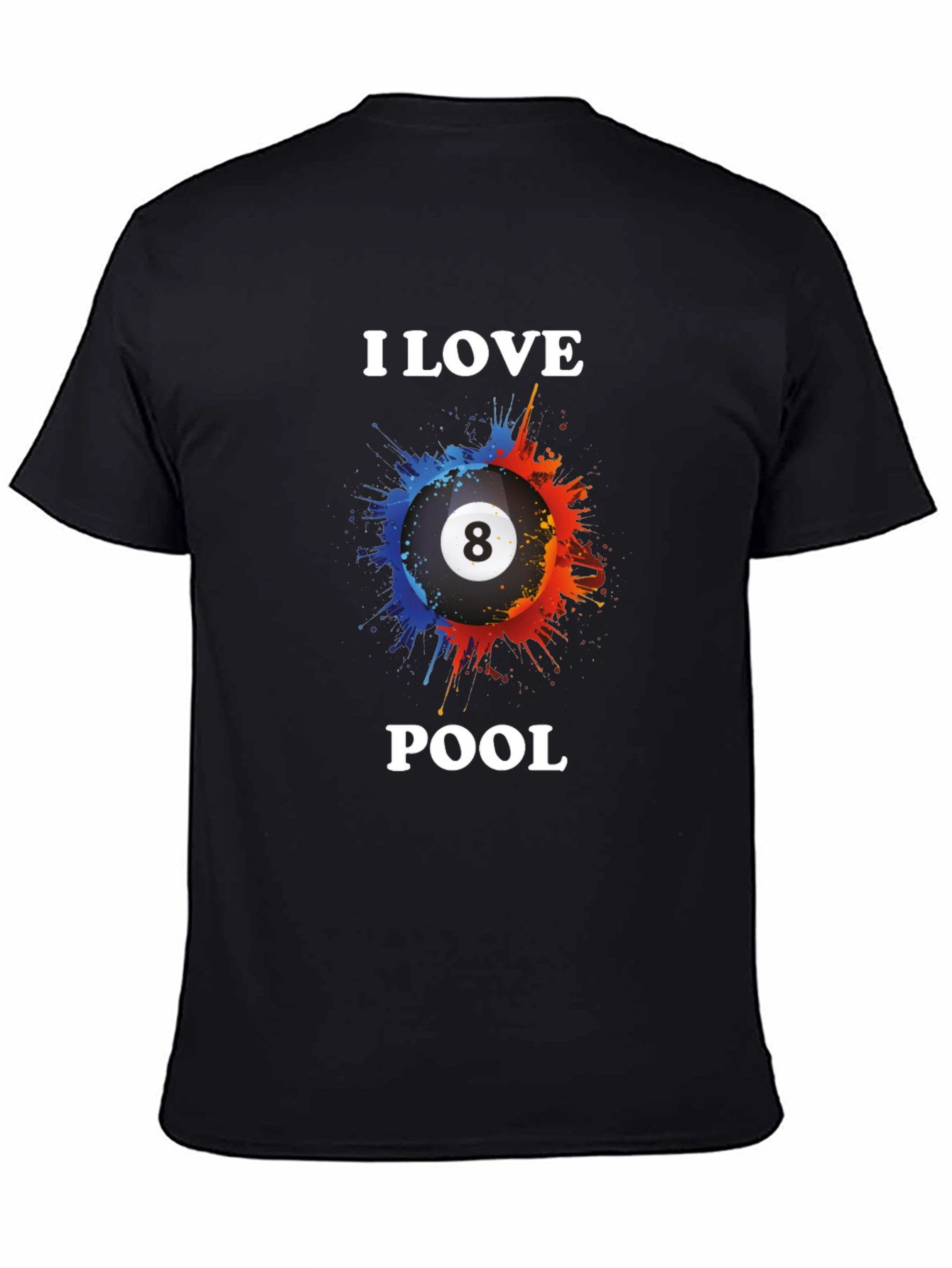 I Love Pool Graphic Tee - Billiards Fan T-Shirt