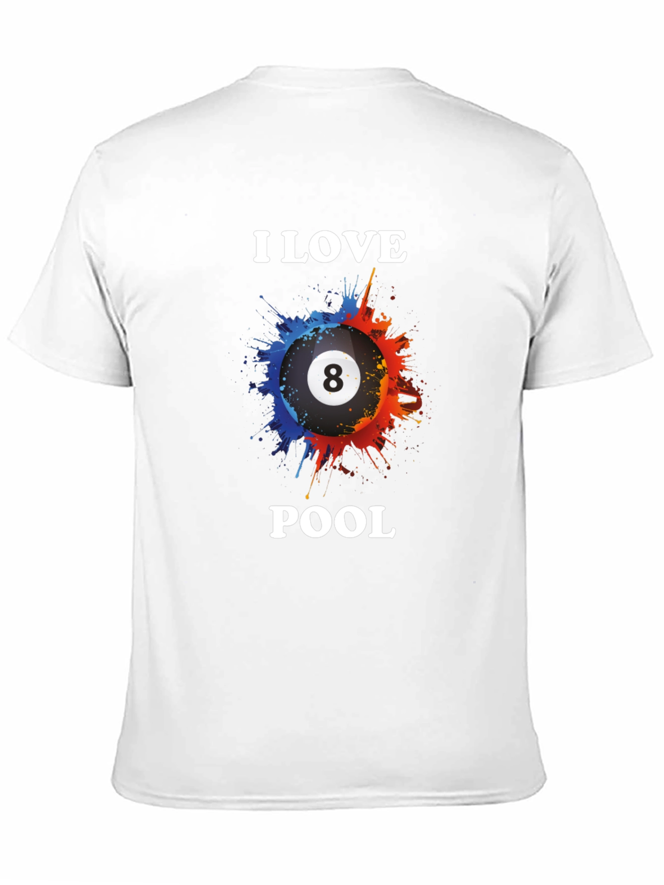 I Love Pool Graphic Tee - Billiards Fan T-Shirt