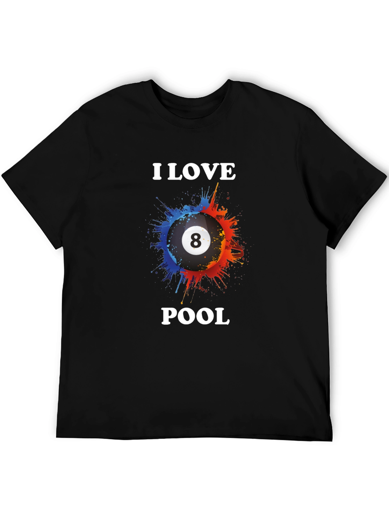 I Love Pool Graphic Tee - Billiards Fan T-Shirt