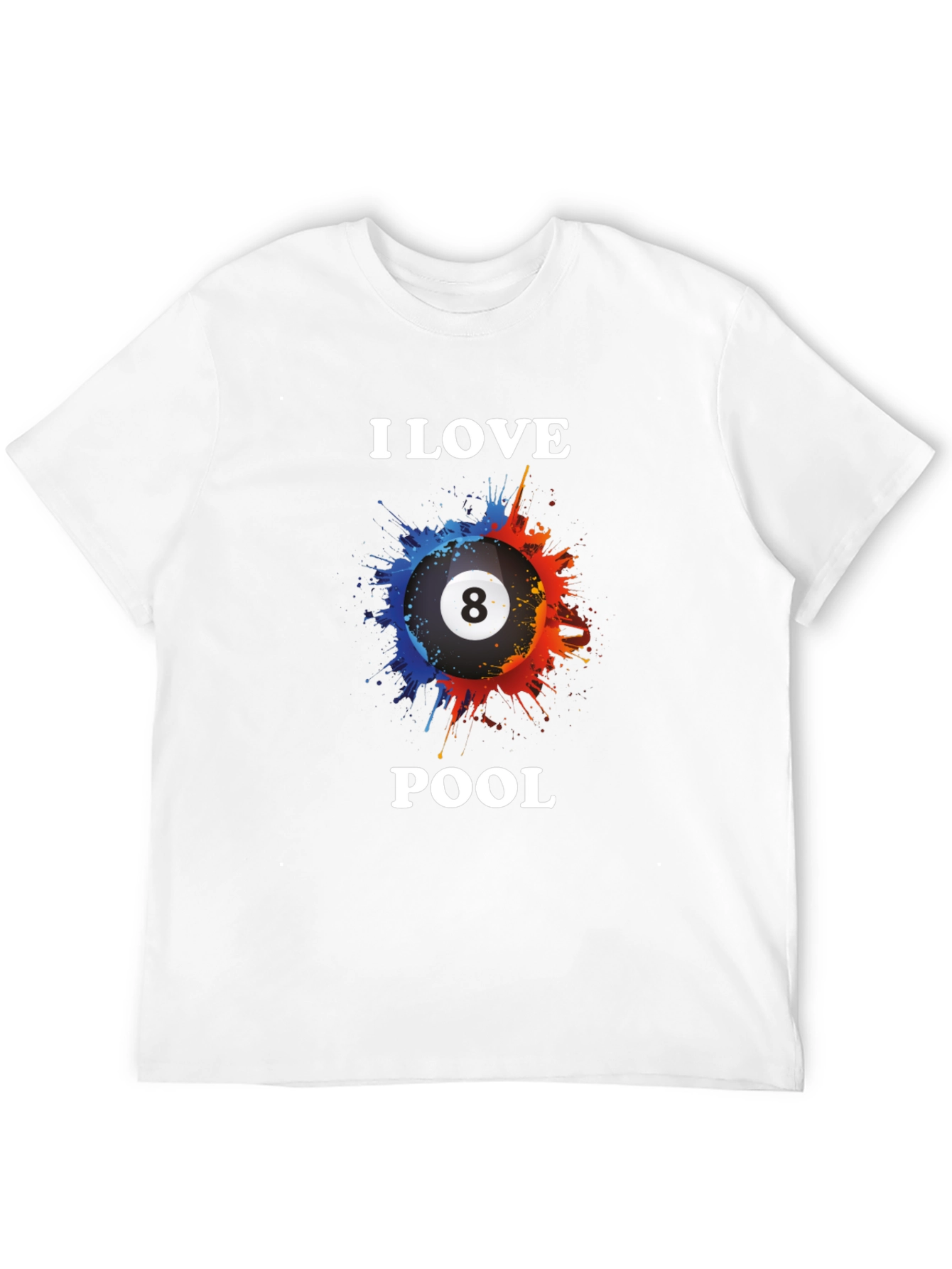 I Love Pool Graphic Tee - Billiards Fan T-Shirt