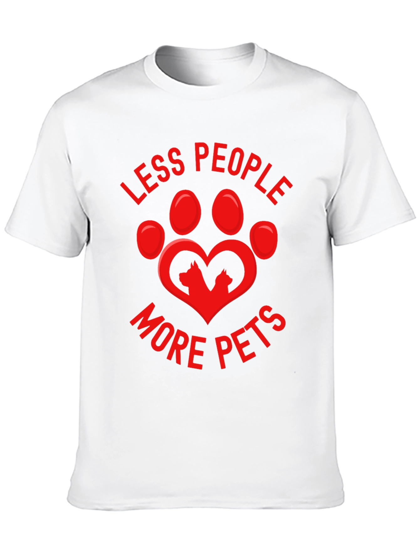 Less People More Pets Graphic T-Shirt