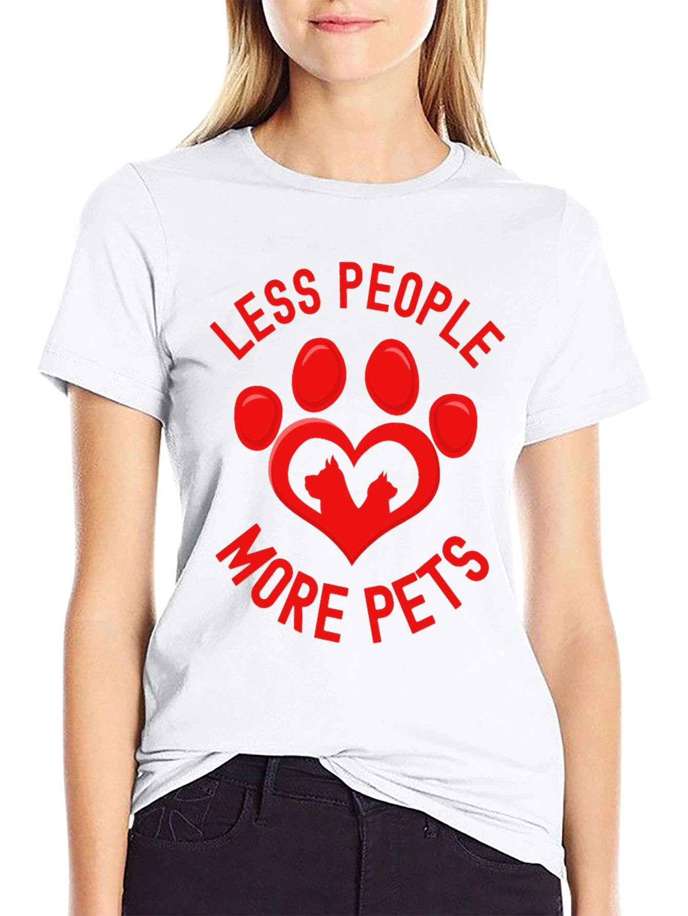 Less People More Pets Graphic T-Shirt