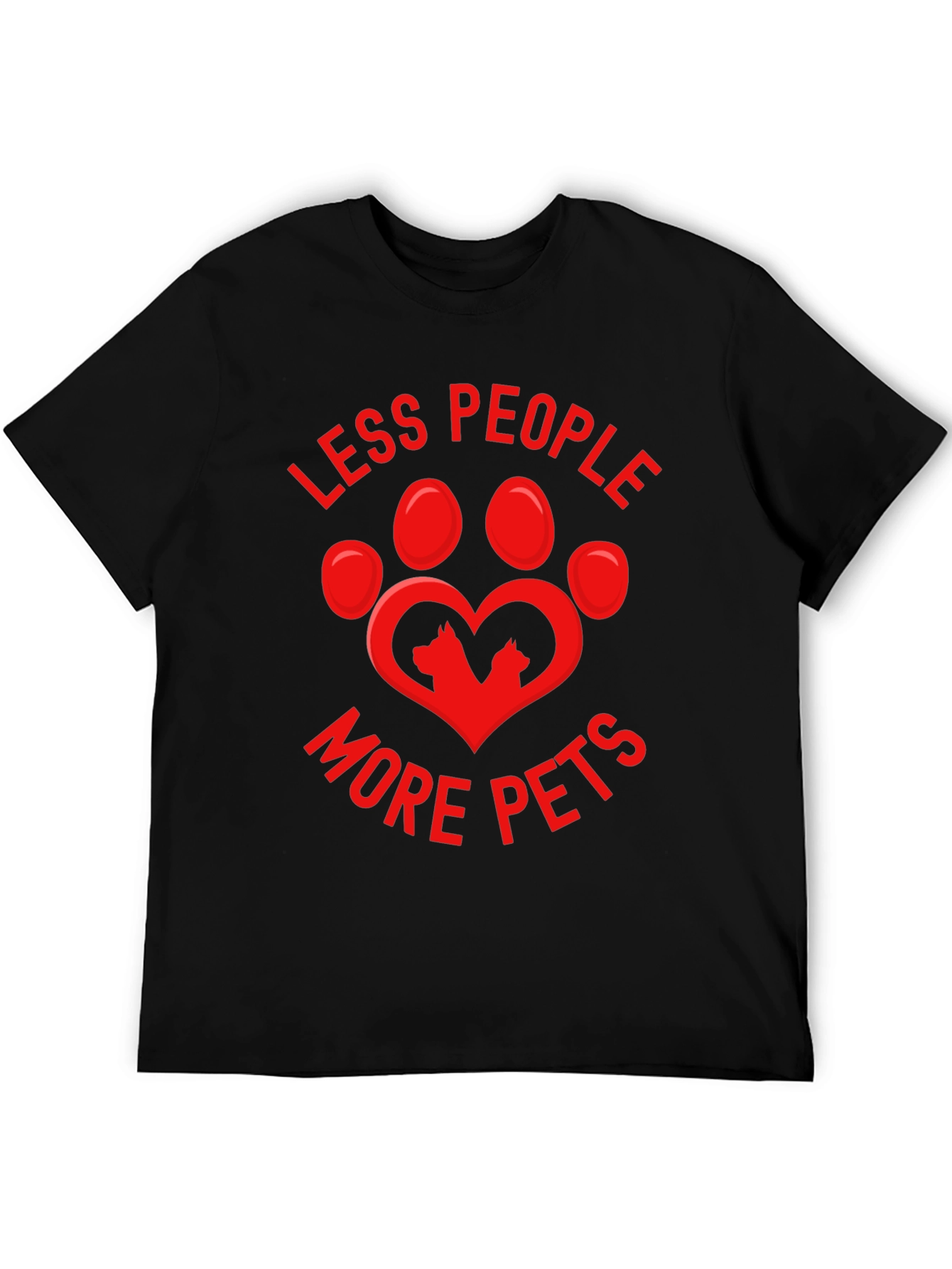 Less People More Pets Graphic T-Shirt