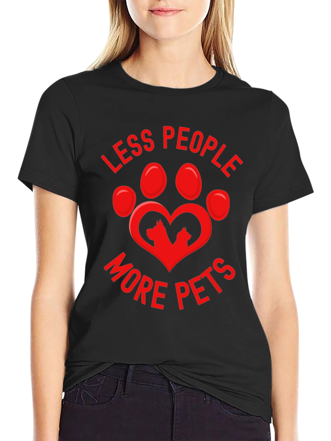 Less People More Pets Graphic T-Shirt