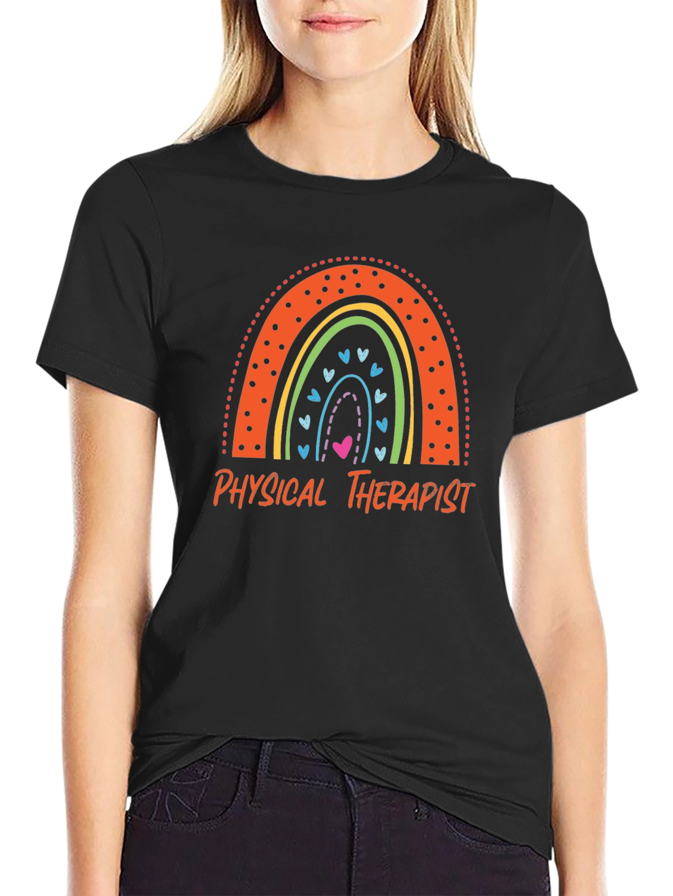 Physical Therapist Rainbow Graphic T-Shirt