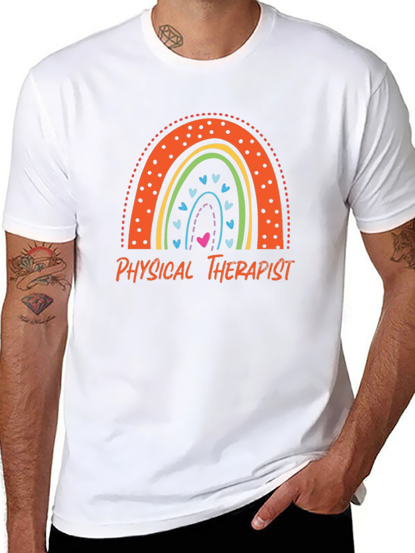 Physical Therapist Rainbow Graphic T-Shirt
