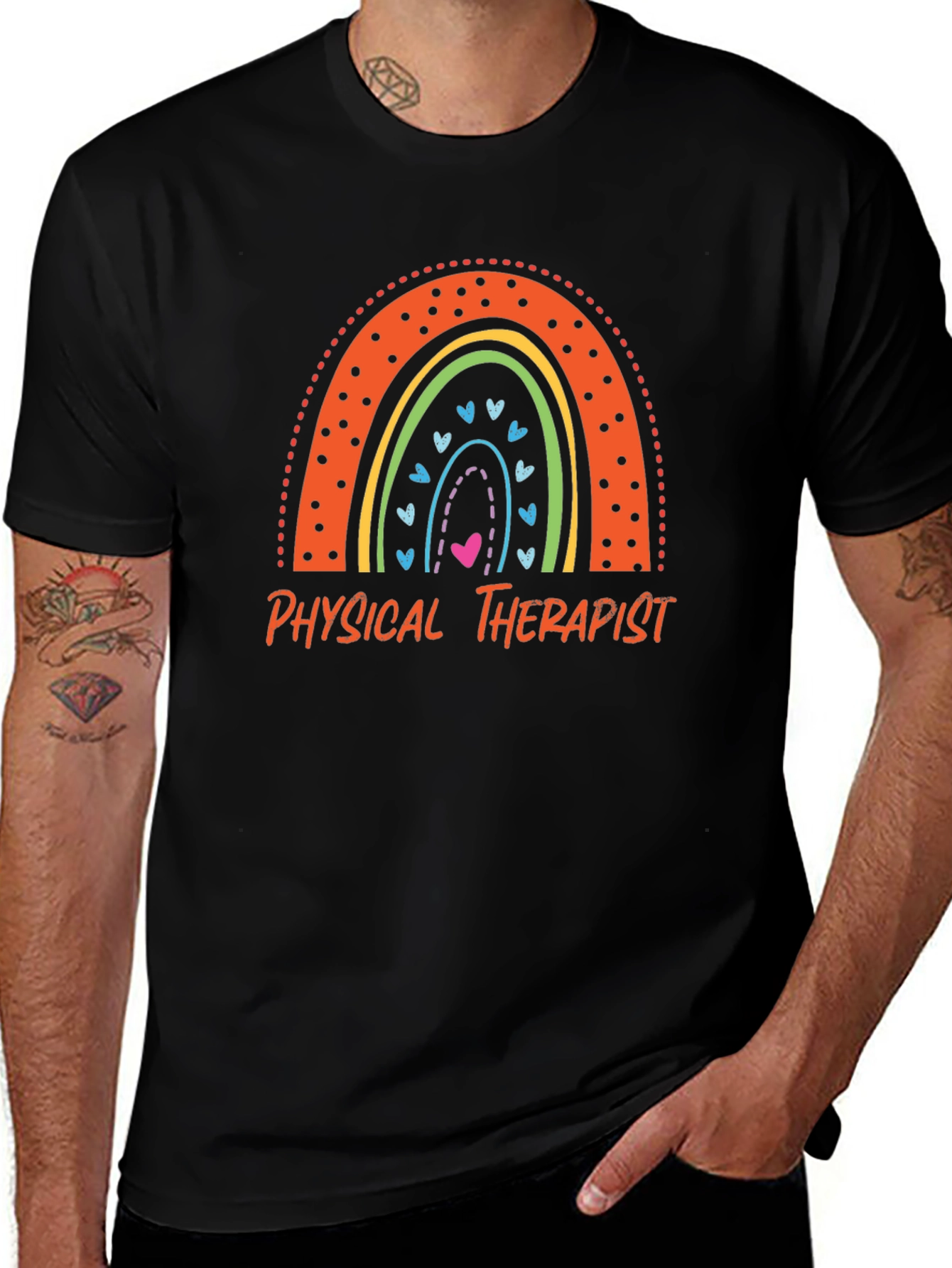 Physical Therapist Rainbow Graphic T-Shirt