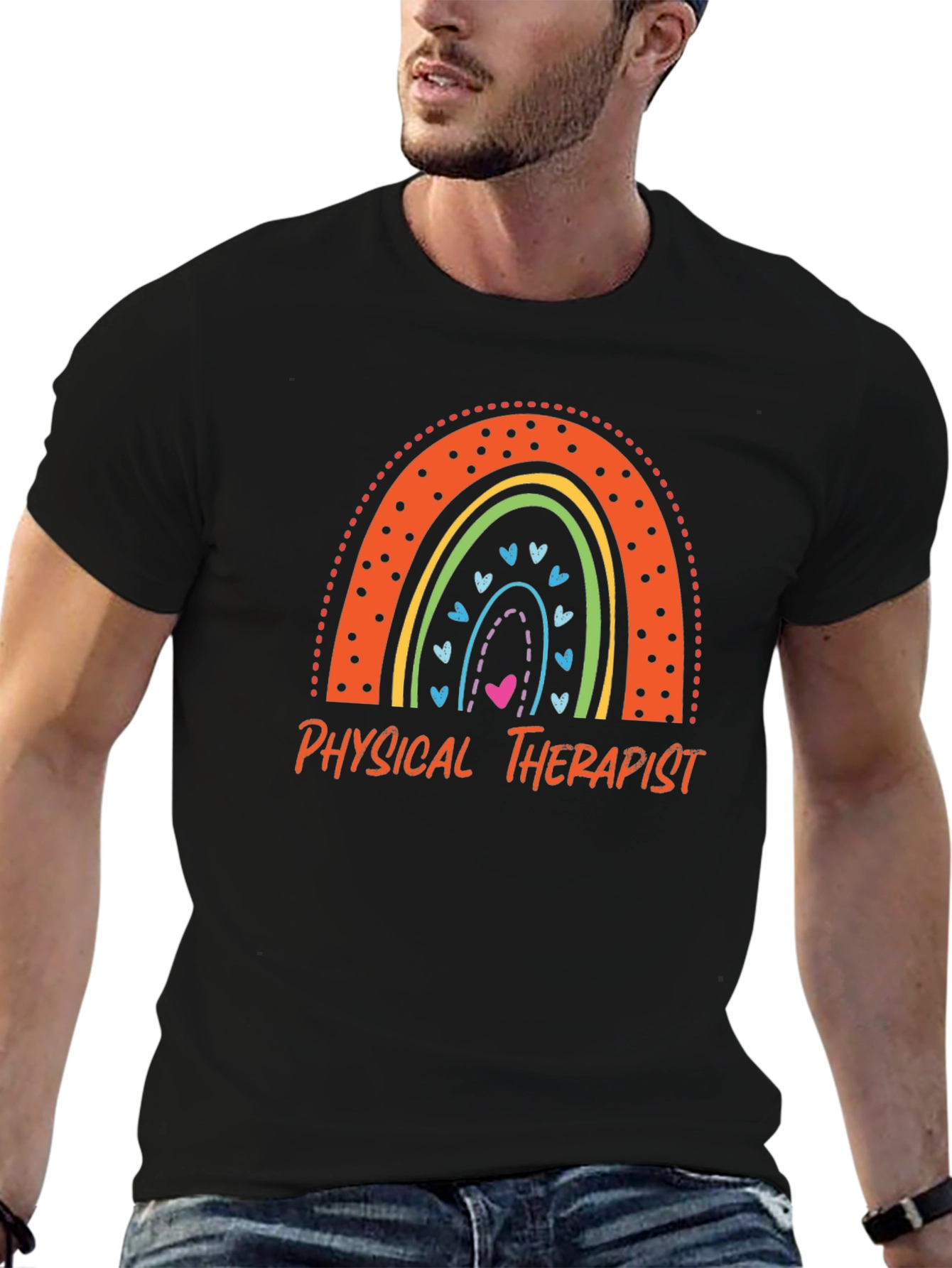 Physical Therapist Rainbow Graphic T-Shirt
