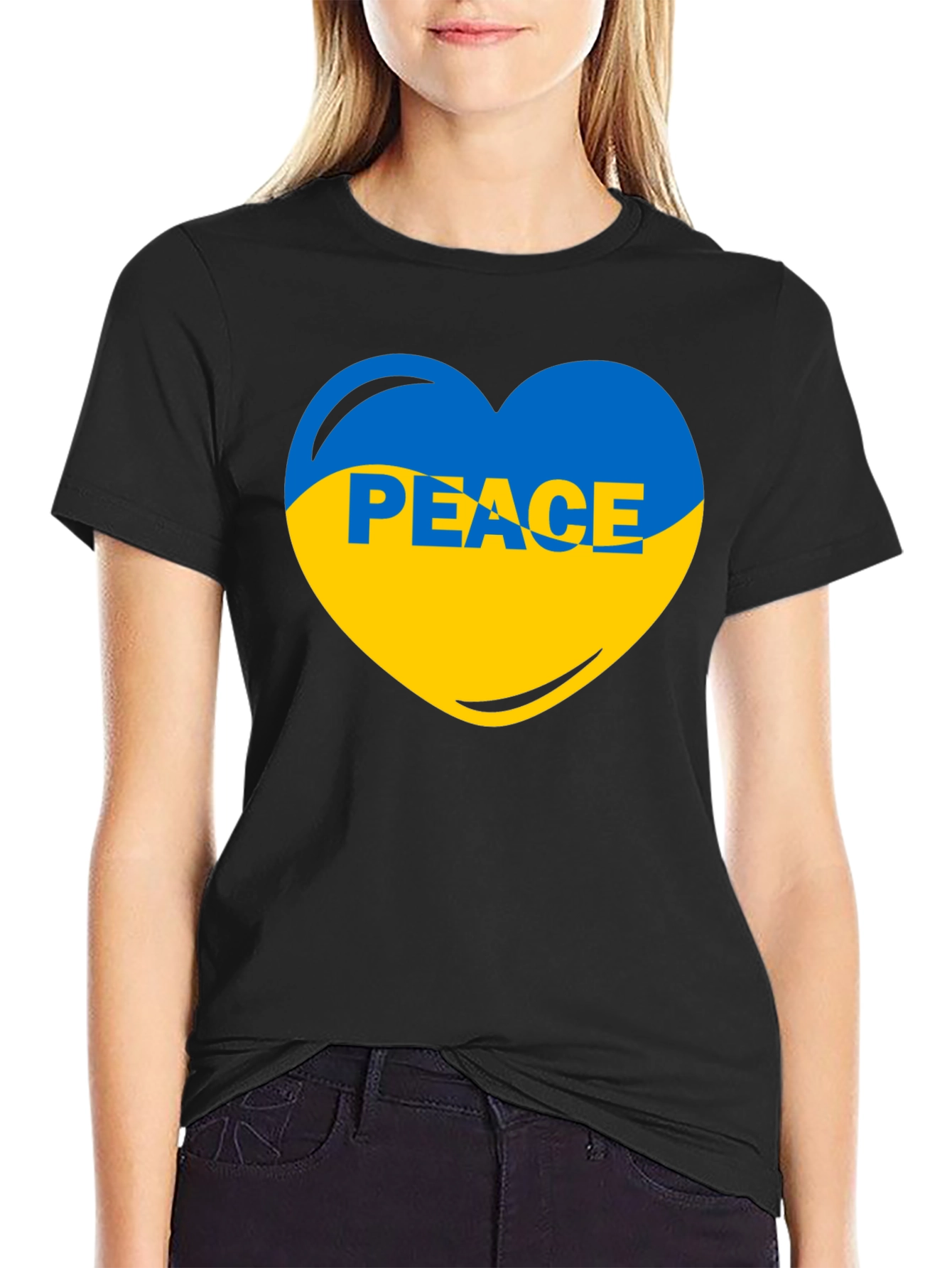 Ukraine Peace Heart T-Shirt - Show Your Support!