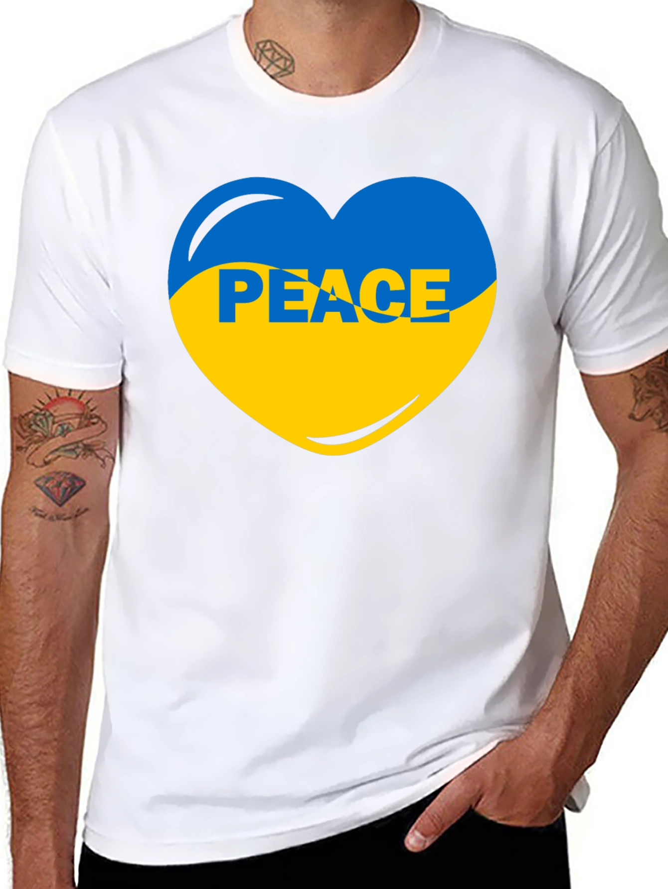 Ukraine Peace Heart T-Shirt - Show Your Support!