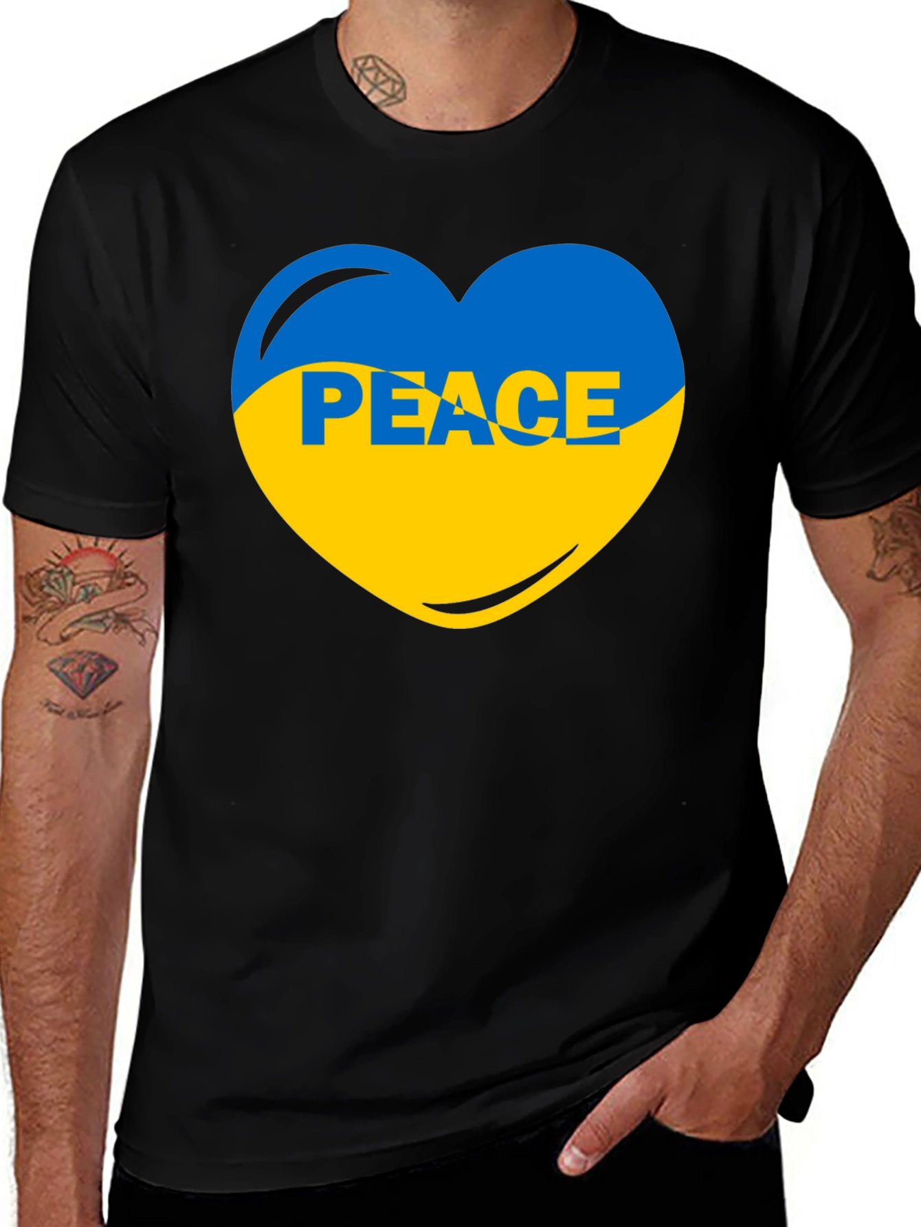 Ukraine Peace Heart T-Shirt - Show Your Support!