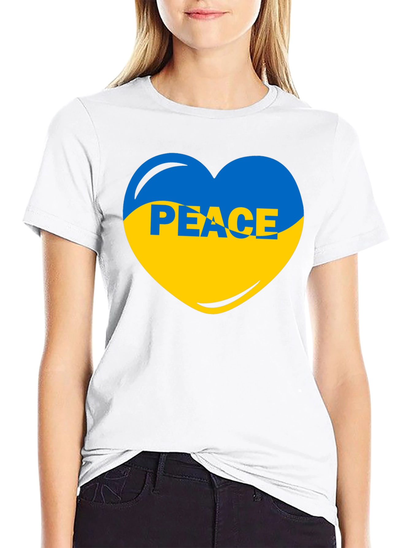 Ukraine Peace Heart T-Shirt - Show Your Support!