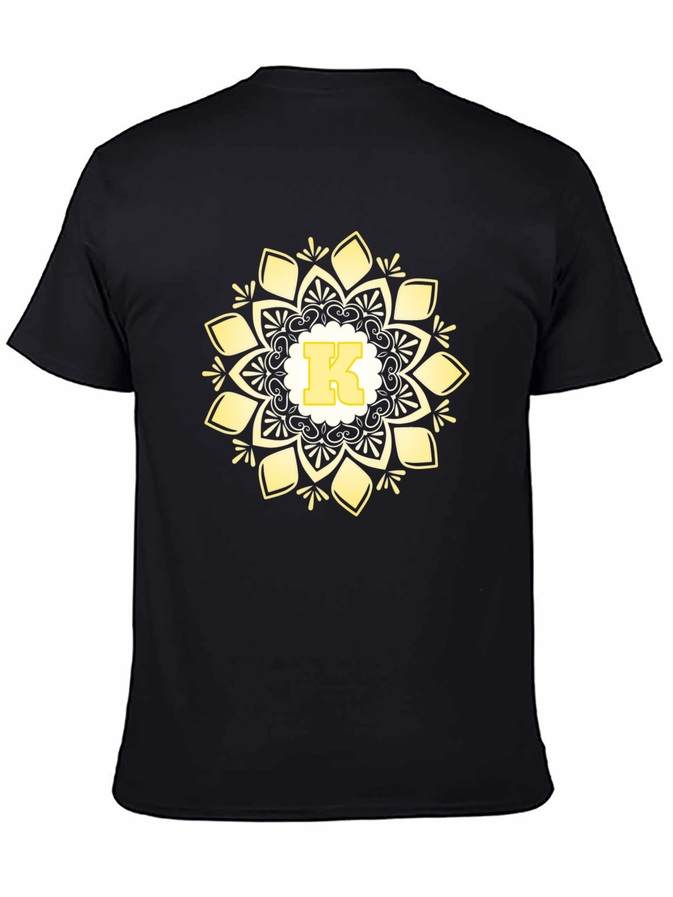 Monogram K Mandala Graphic Black T-Shirt