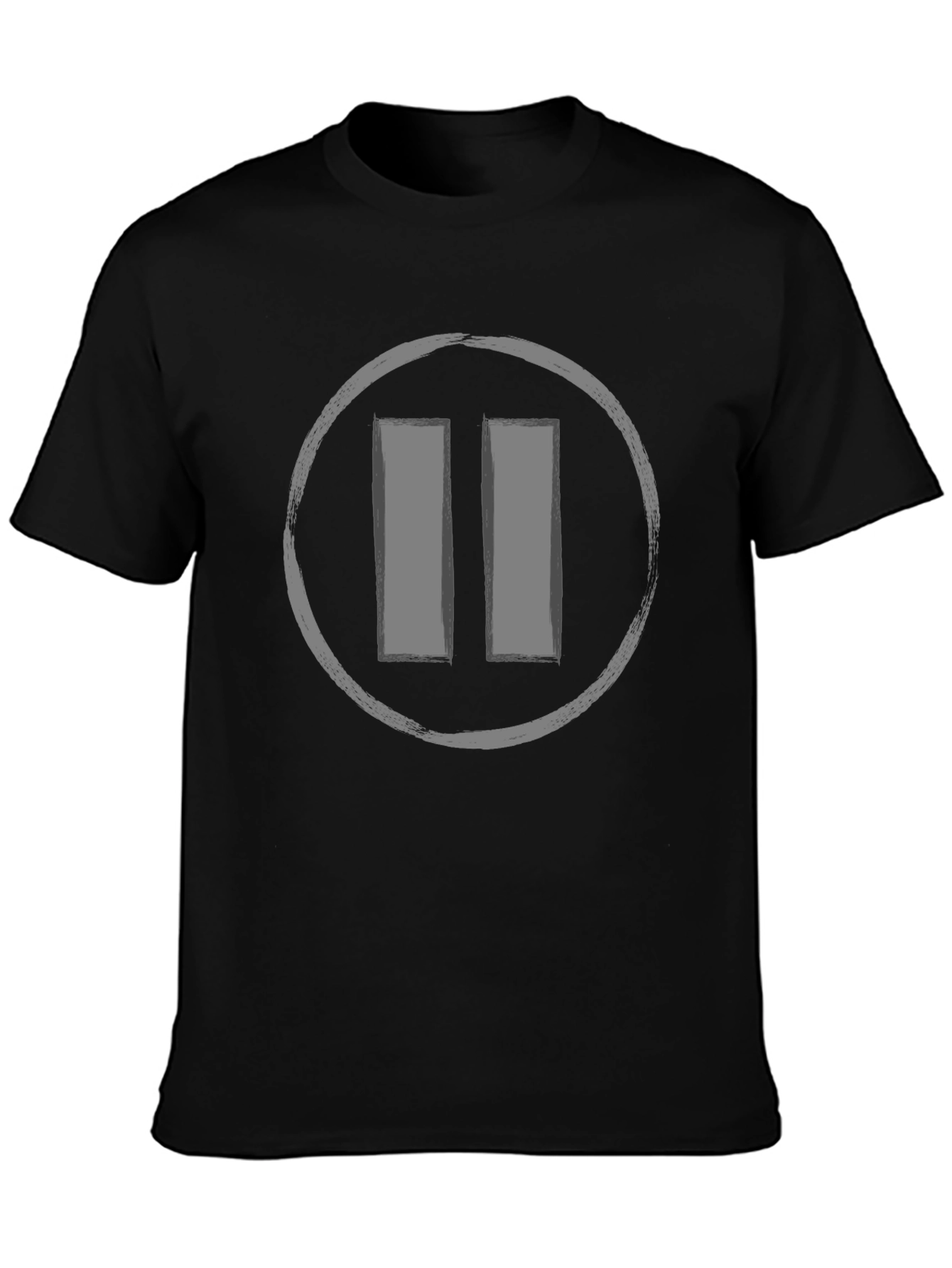Pause Button Graphic Tee - Casual Style