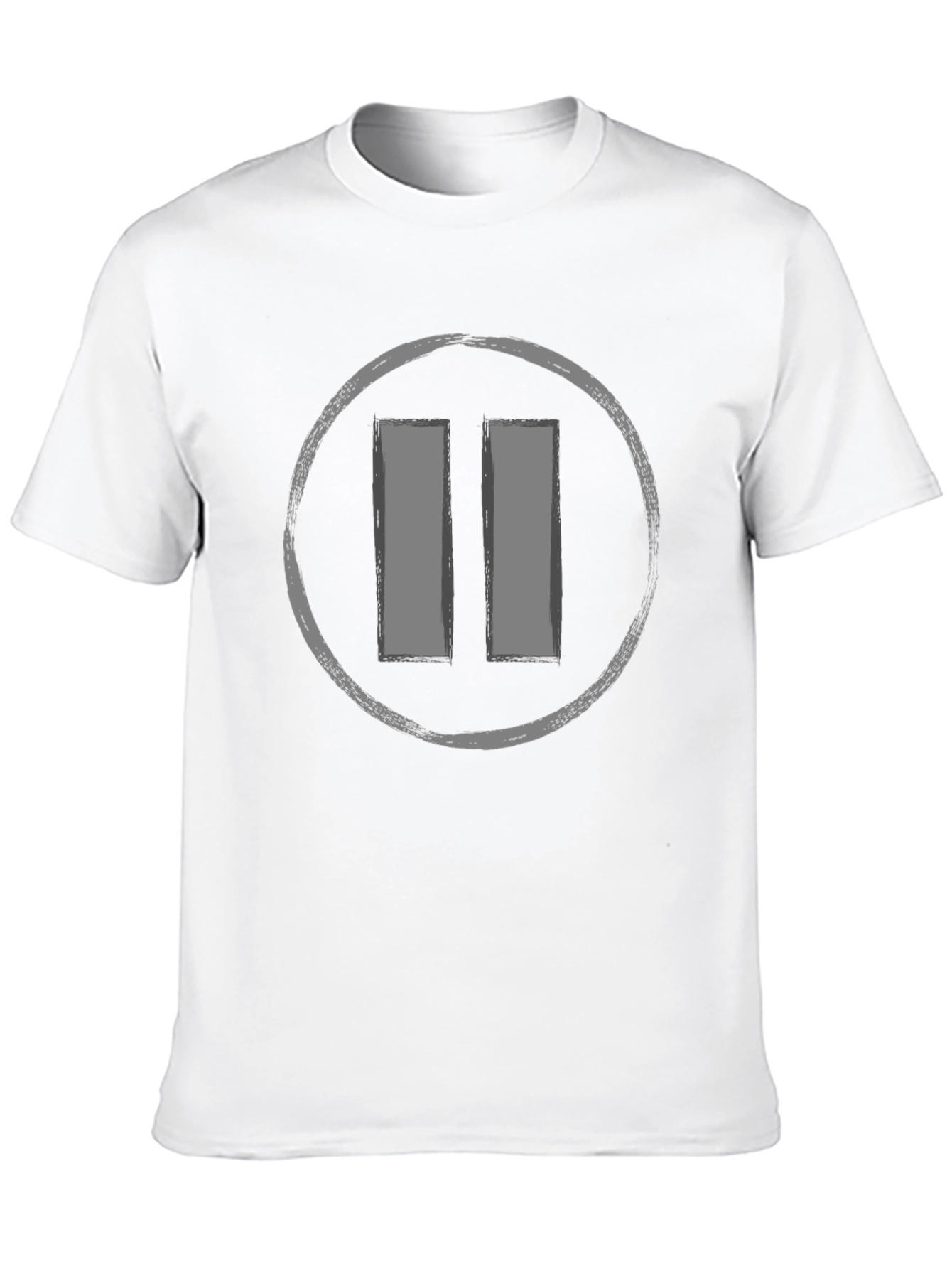 Pause Button Graphic Tee - Casual Style