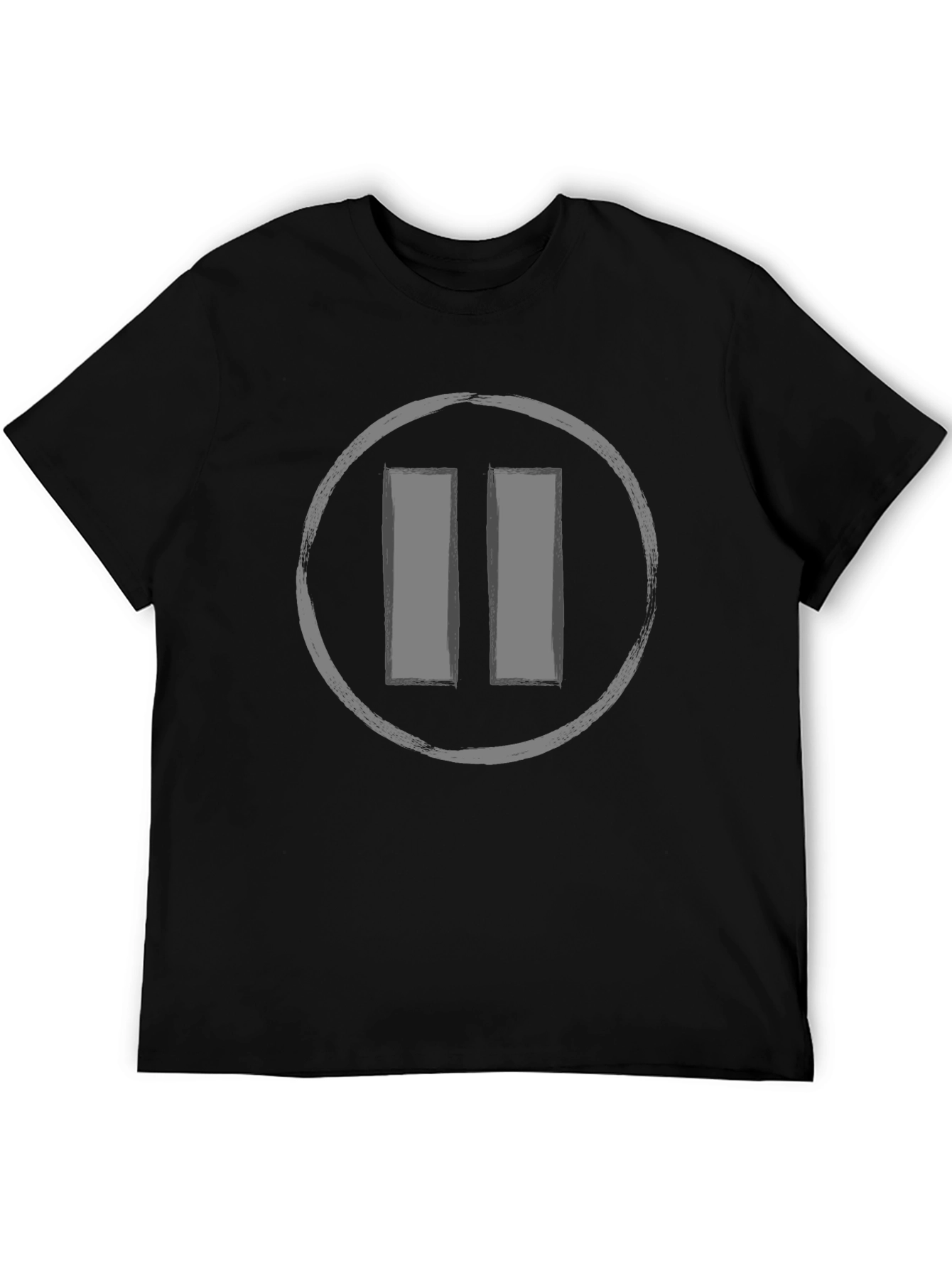 Pause Button Graphic Tee - Casual Style