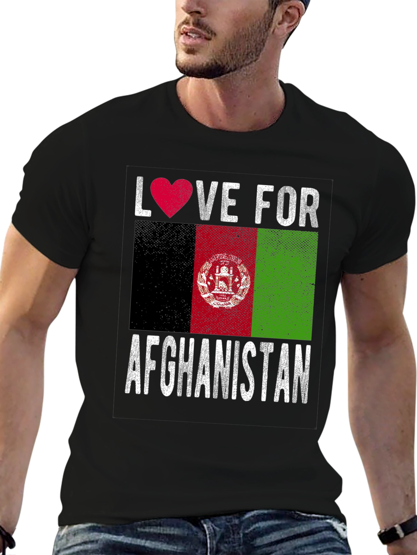 Love for Afghanistan T-Shirt Afghan Flag Heart