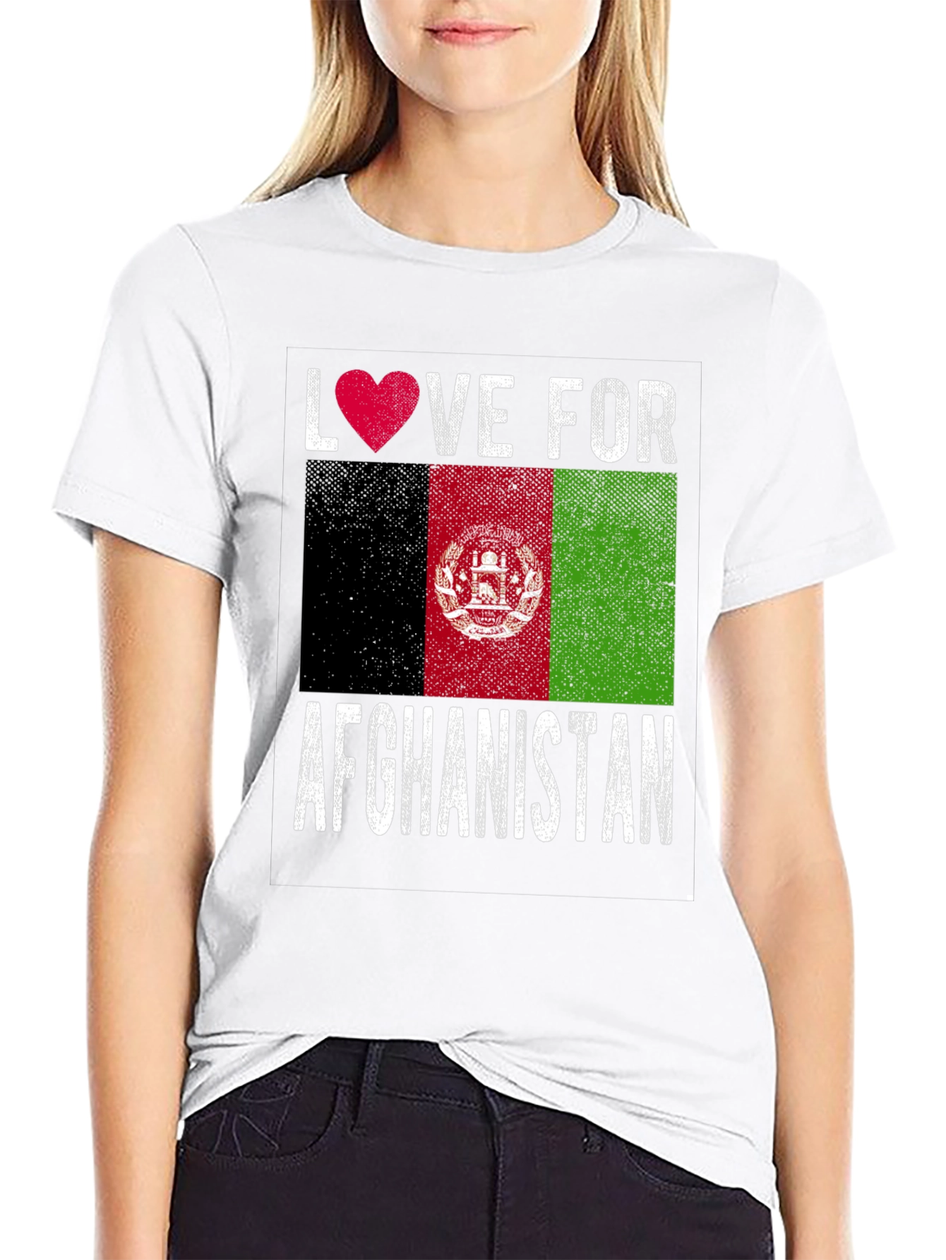 Love for Afghanistan T-Shirt Afghan Flag Heart