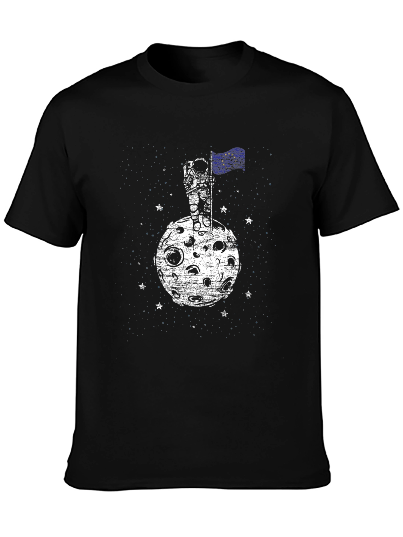 Astronaut Moon EU Flag Graphic Tee - Black