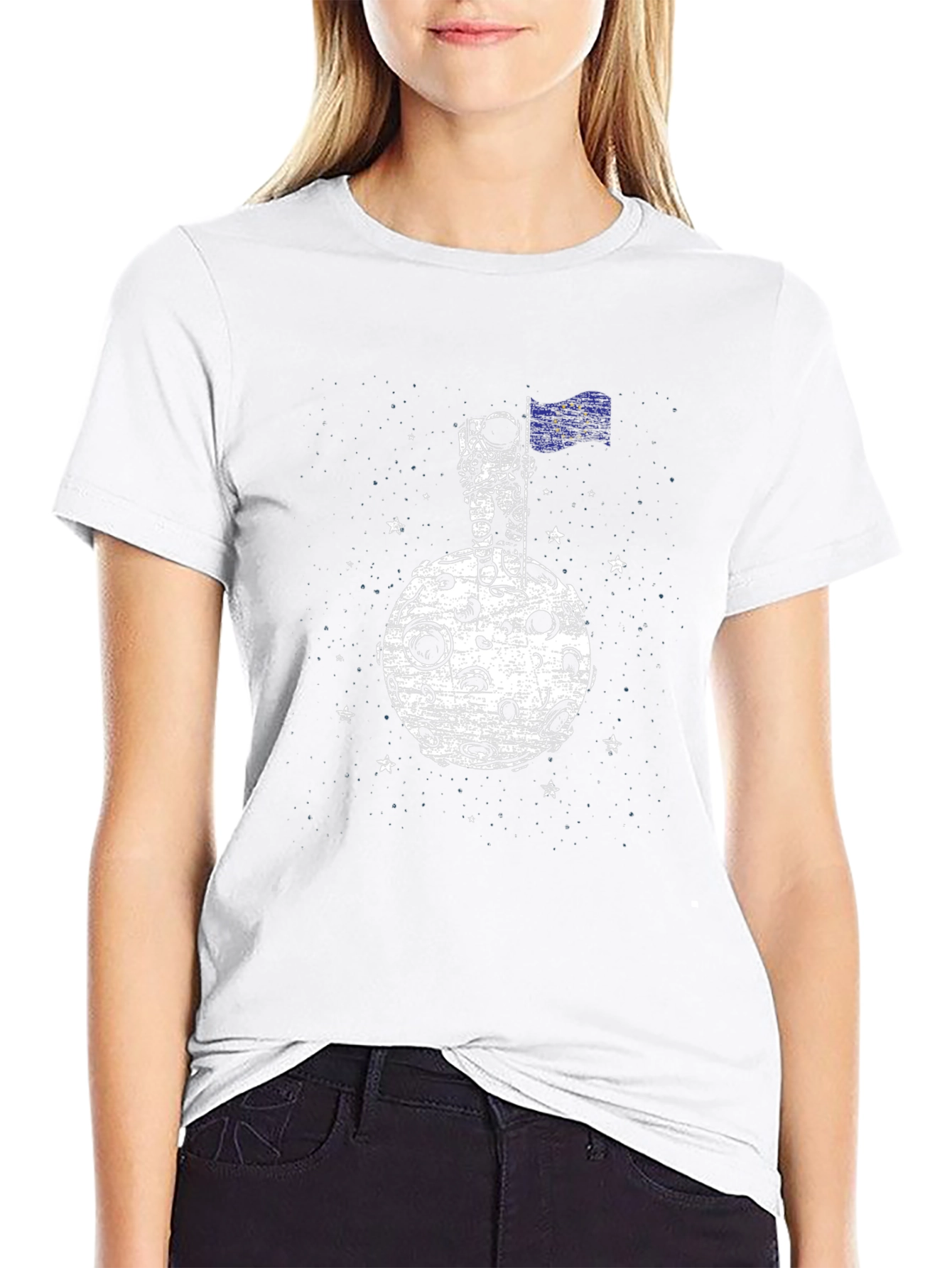 Astronaut Moon EU Flag Graphic Tee - Black