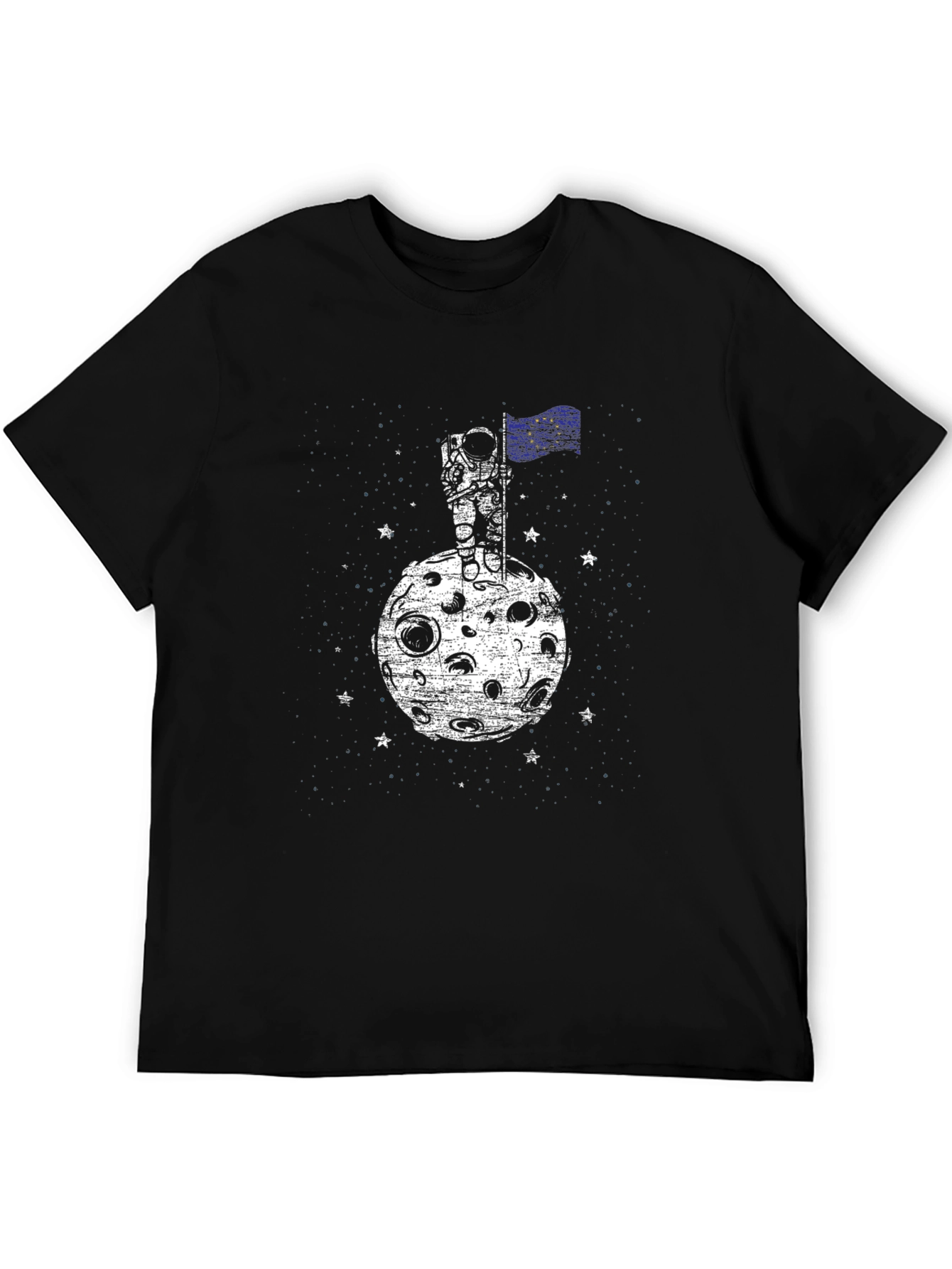 Astronaut Moon EU Flag Graphic Tee - Black
