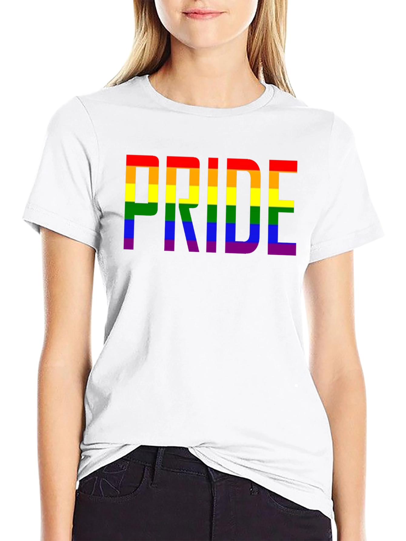 Pride Rainbow Graphic T-Shirt - Black