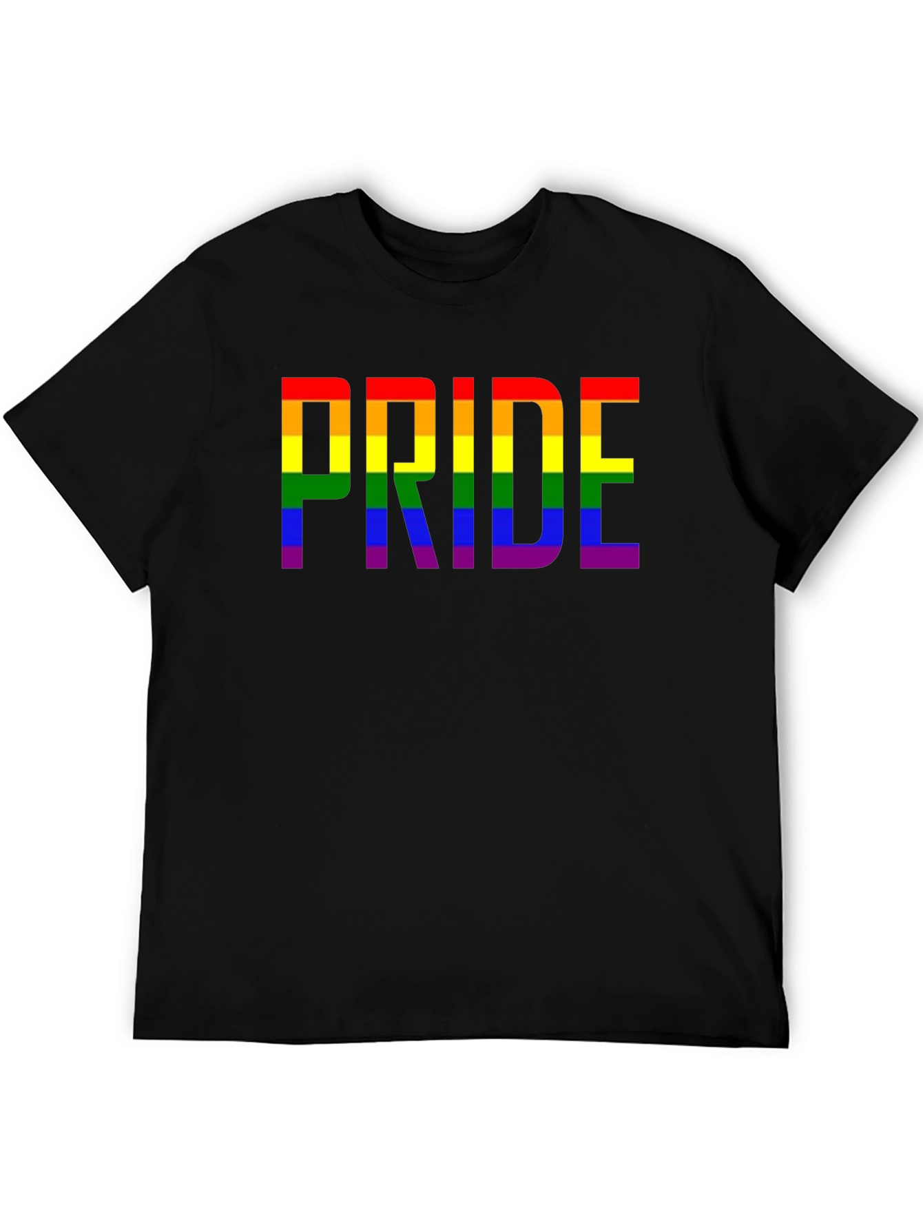 Pride Rainbow Graphic T-Shirt - Black