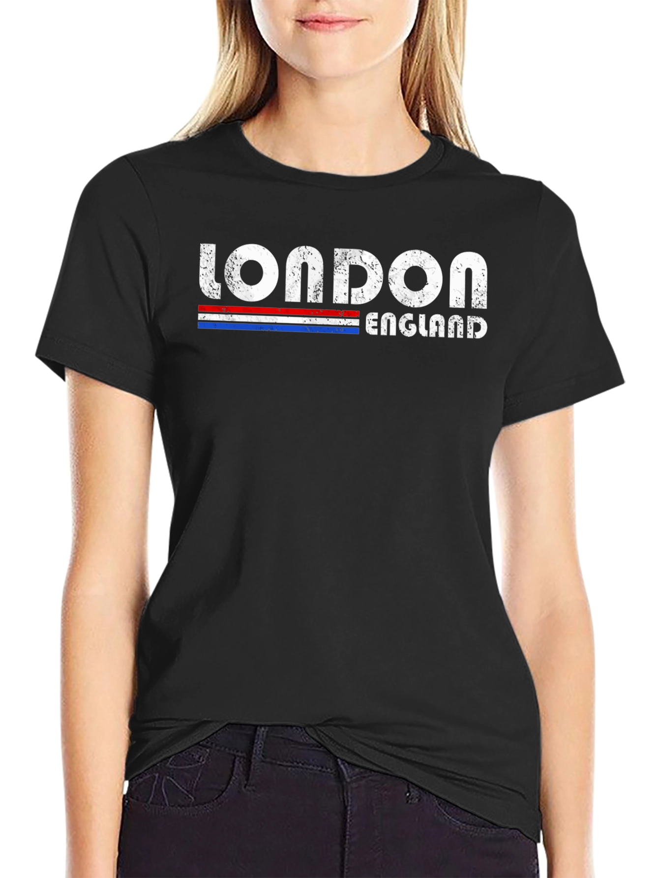 London England Graphic Print Mens Black T-Shirt