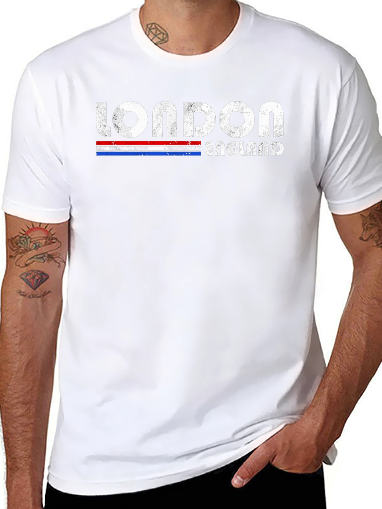 London England Graphic Print Mens Black T-Shirt