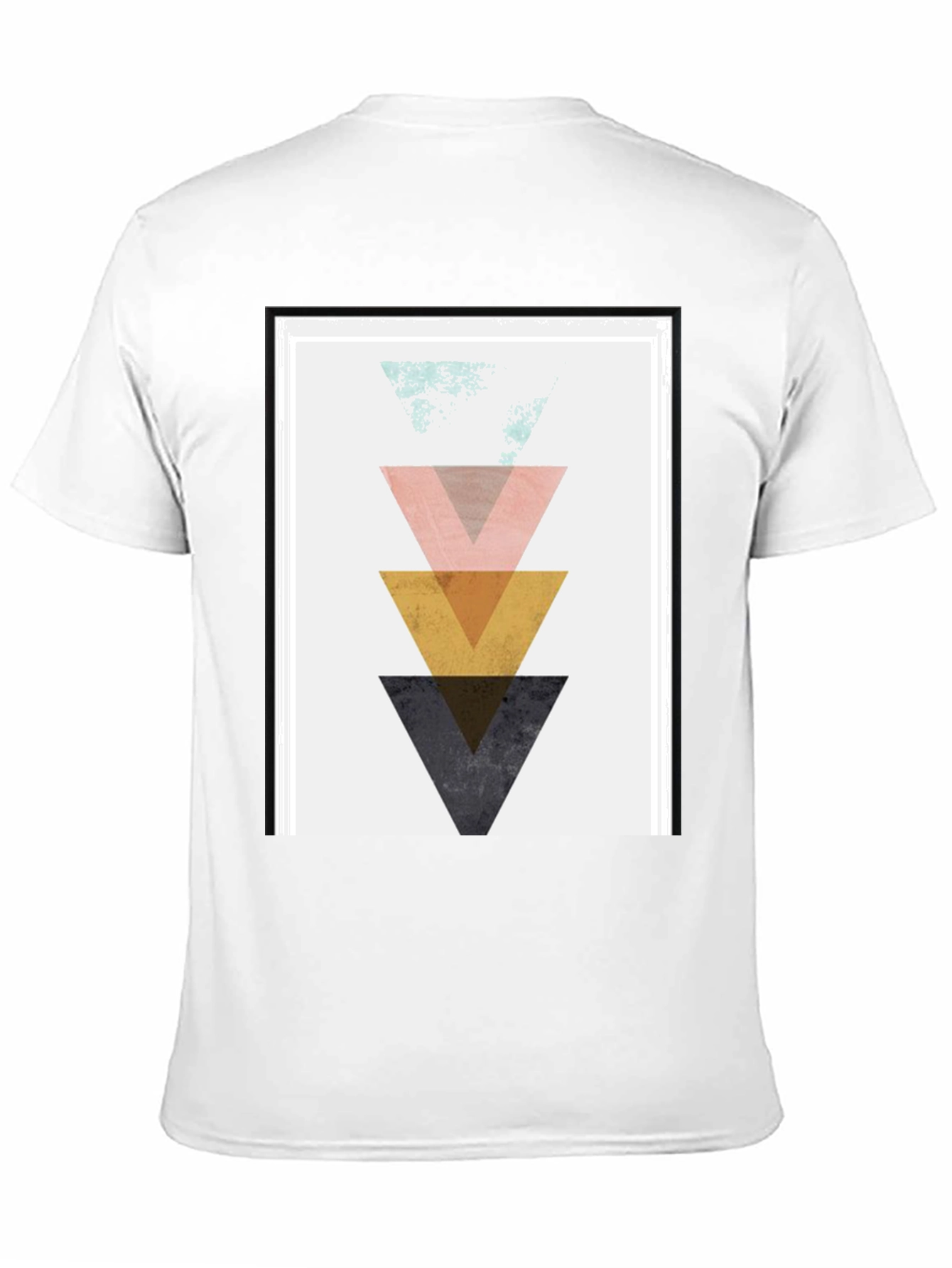 Geometric Triangle Graphic Print Black T-Shirt