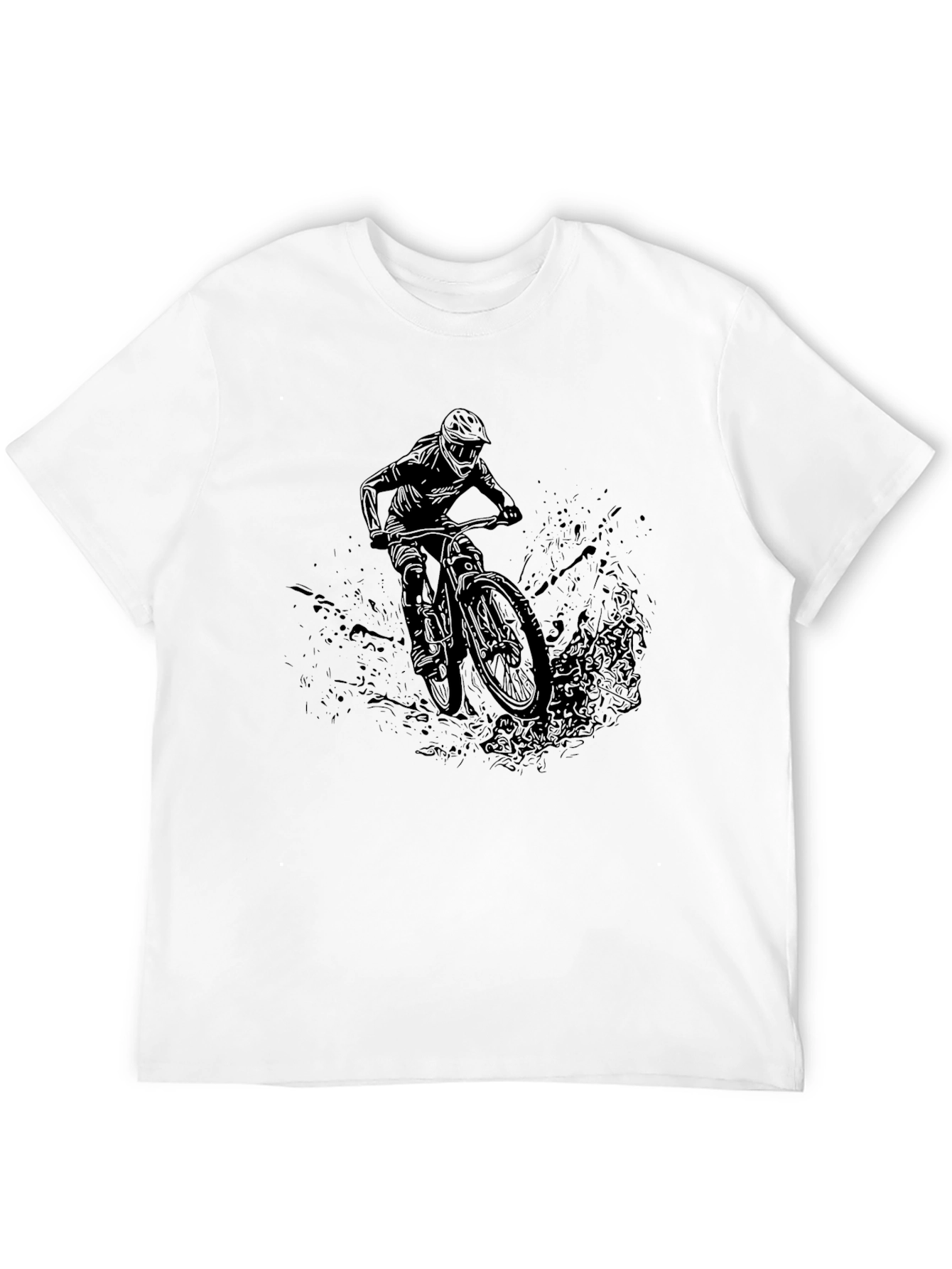 Mountain Bike Rider Graphic T-Shirt - Black