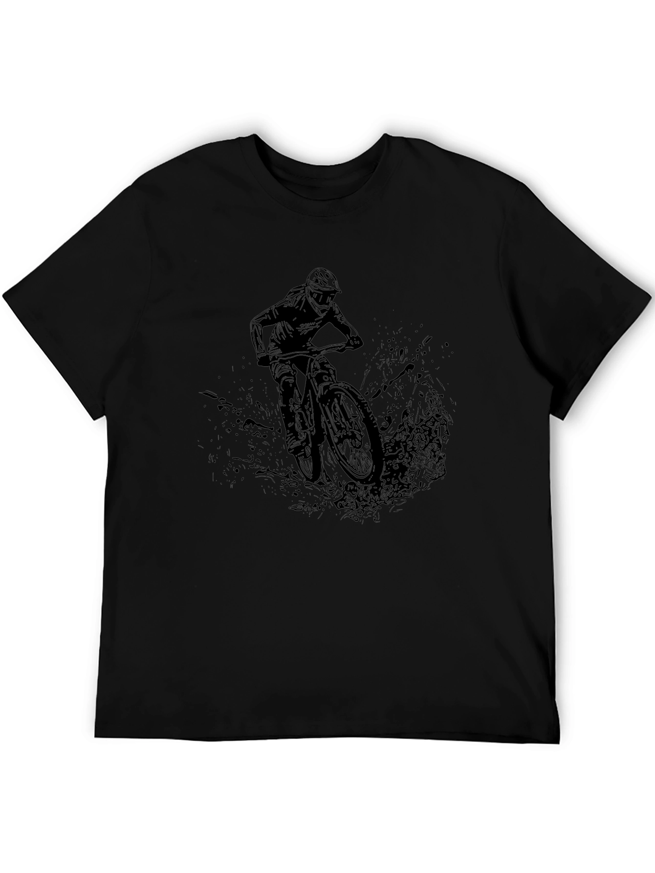Mountain Bike Rider Graphic T-Shirt - Black