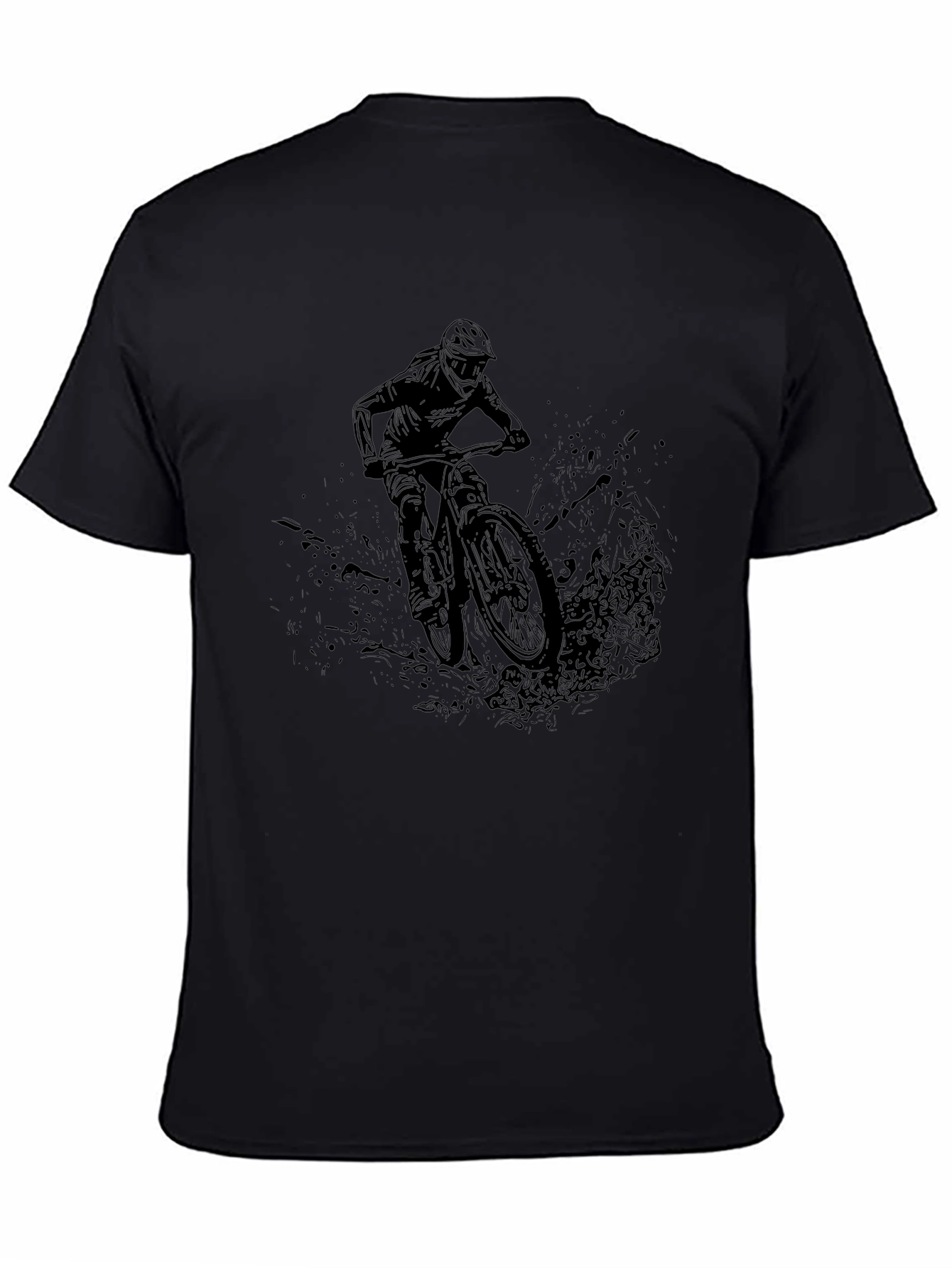 Mountain Bike Rider Graphic T-Shirt - Black