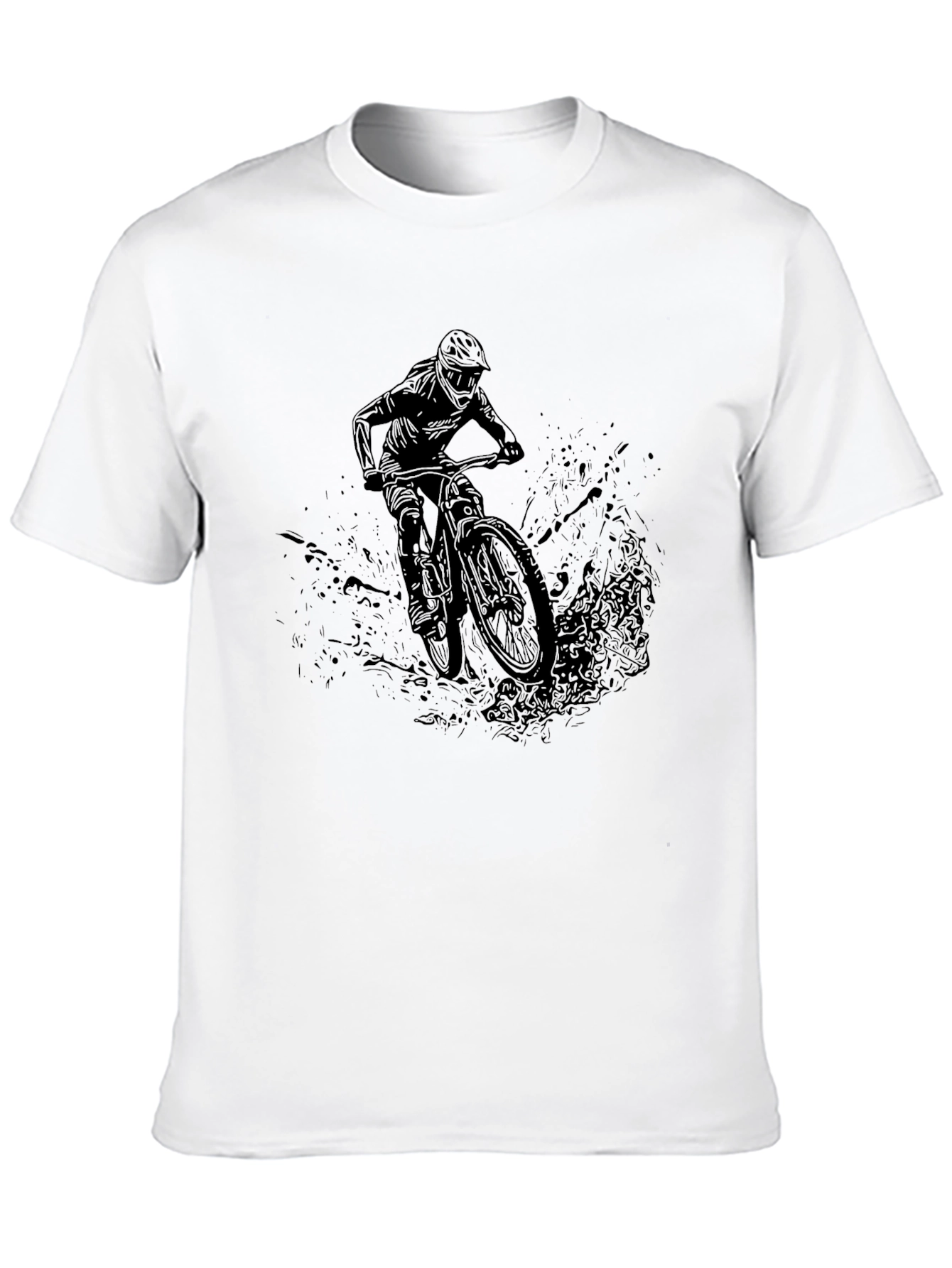 Mountain Bike Rider Graphic T-Shirt - Black