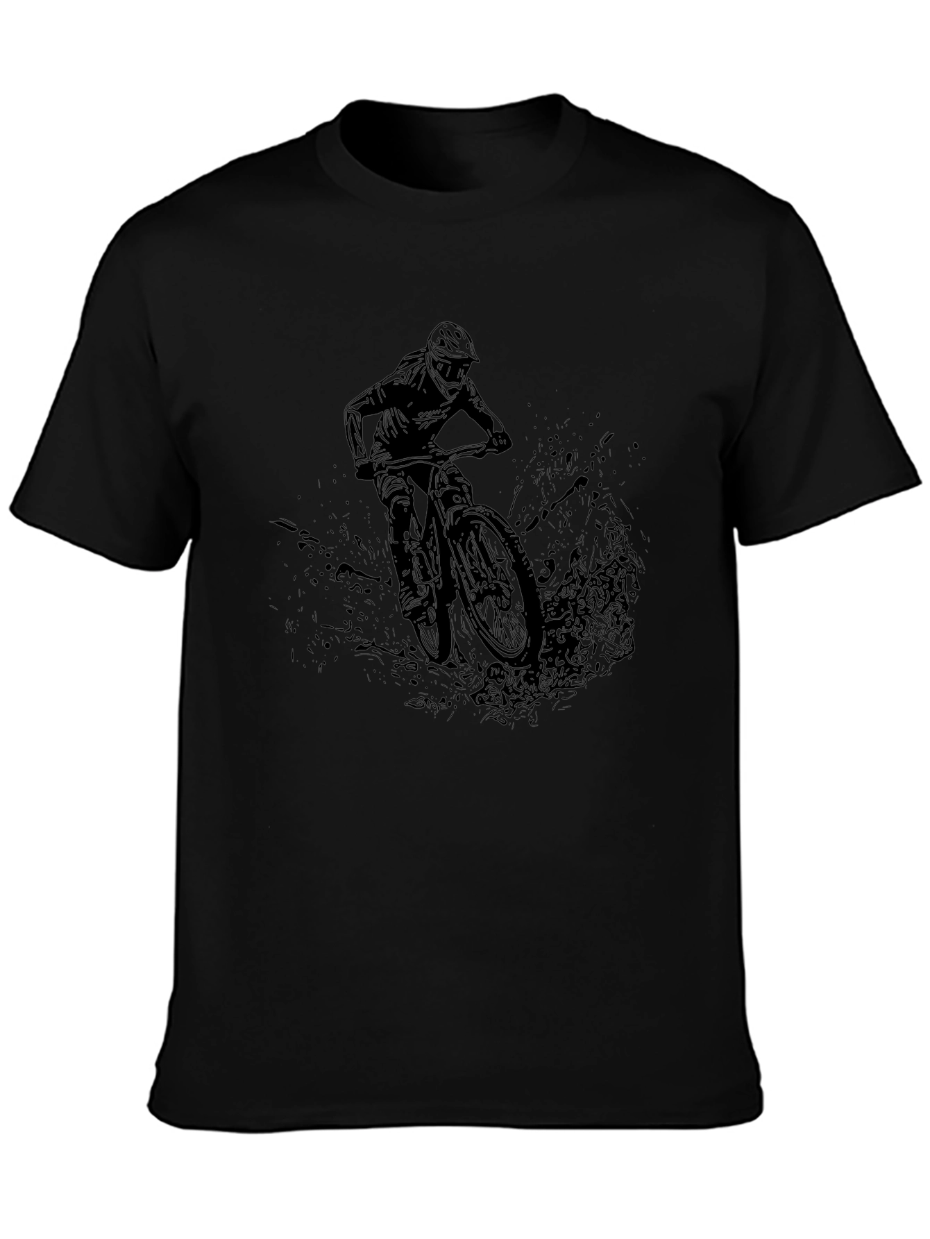 Mountain Bike Rider Graphic T-Shirt - Black