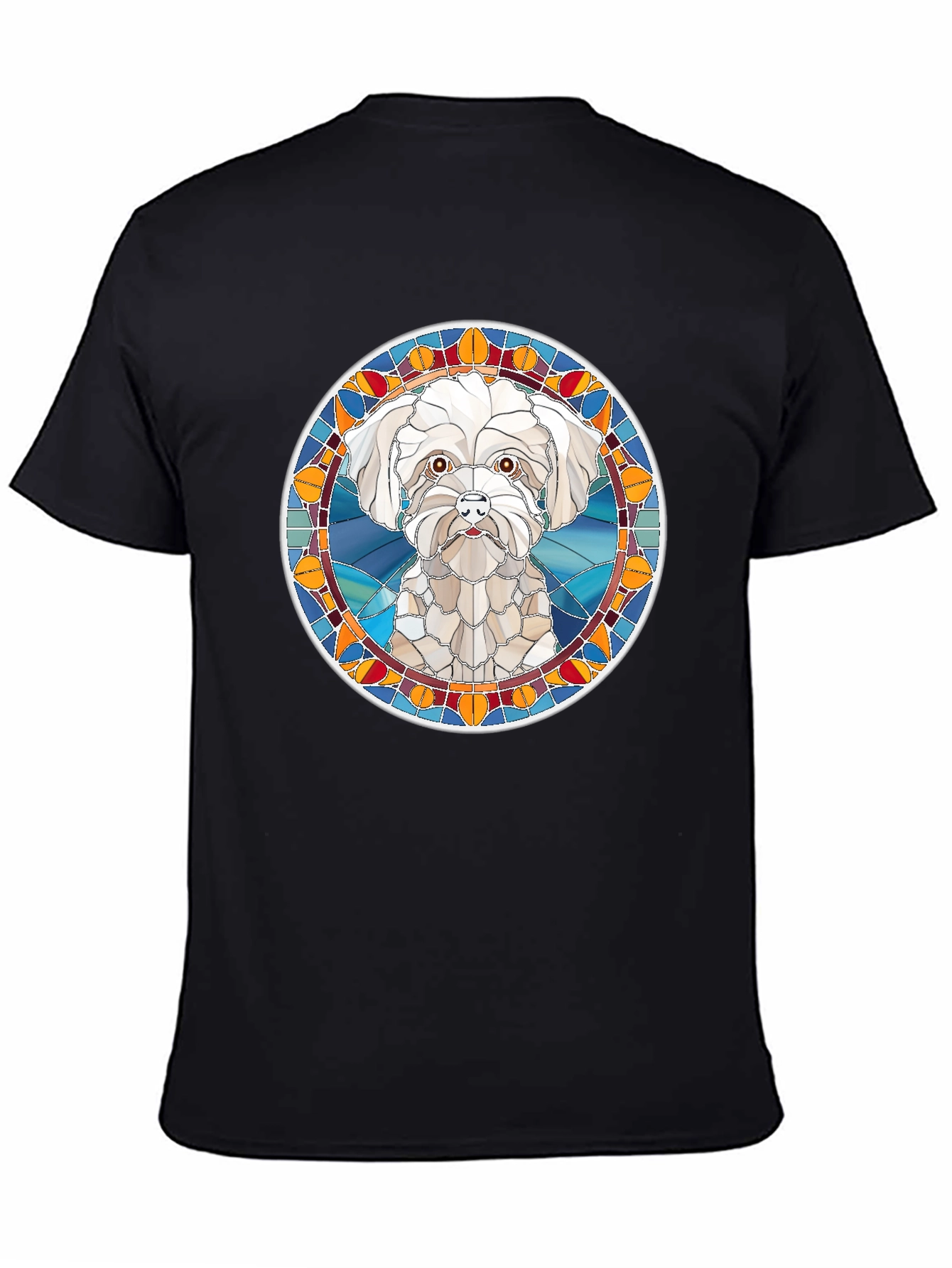 Stained Glass Dog Portrait T-Shirt