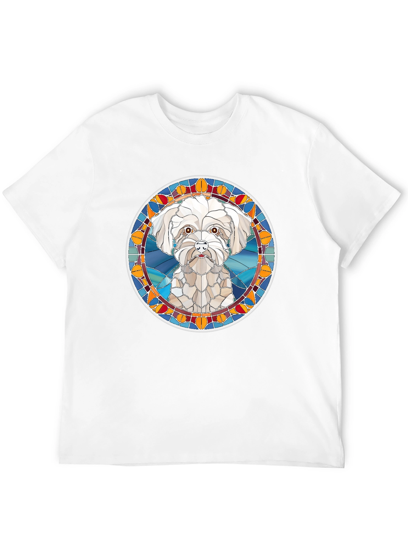 Stained Glass Dog Portrait T-Shirt