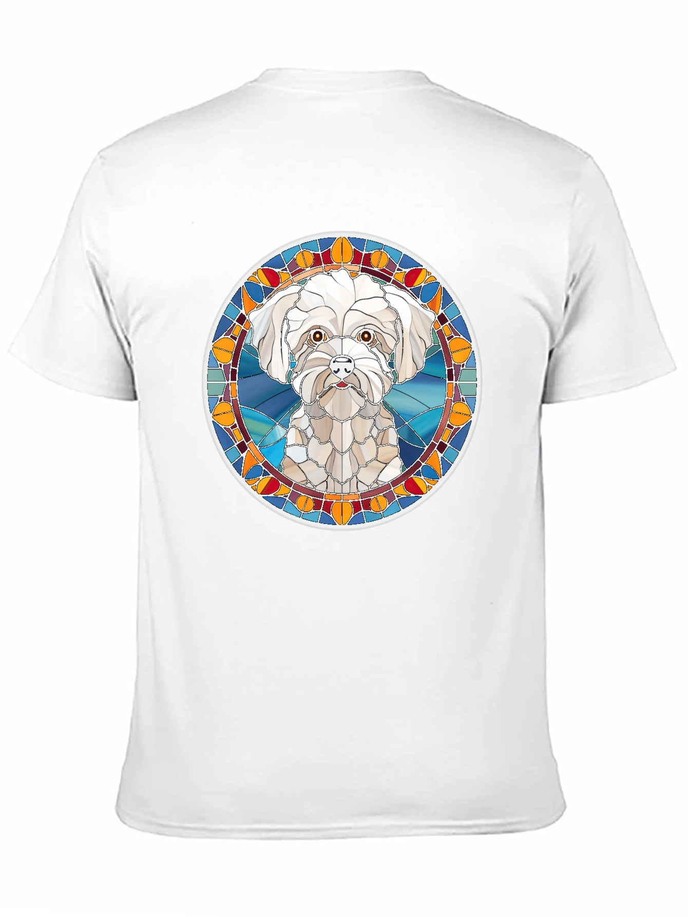 Stained Glass Dog Portrait T-Shirt